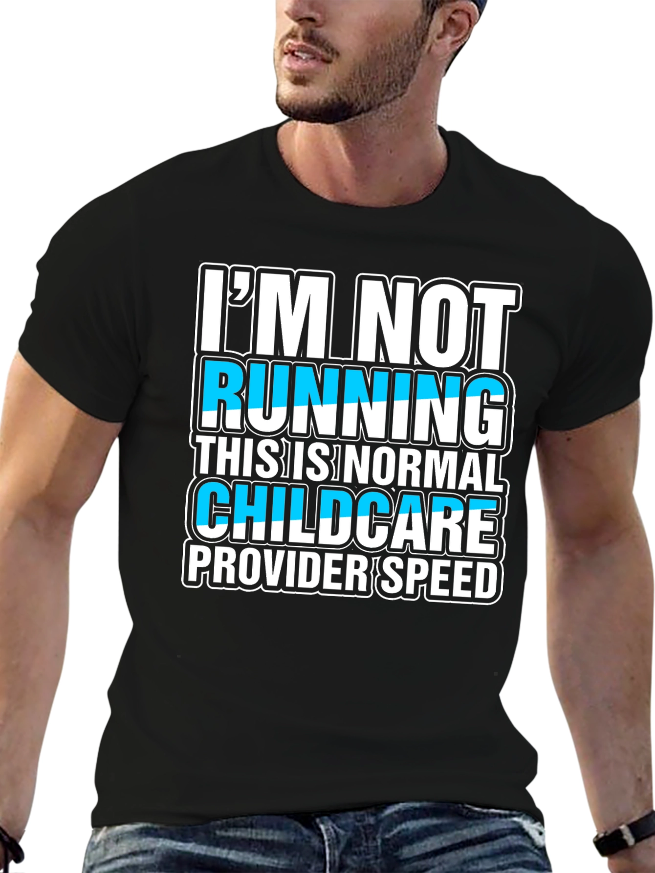 Black Childcare Provider Speed T-Shirt Funny Gift view 6