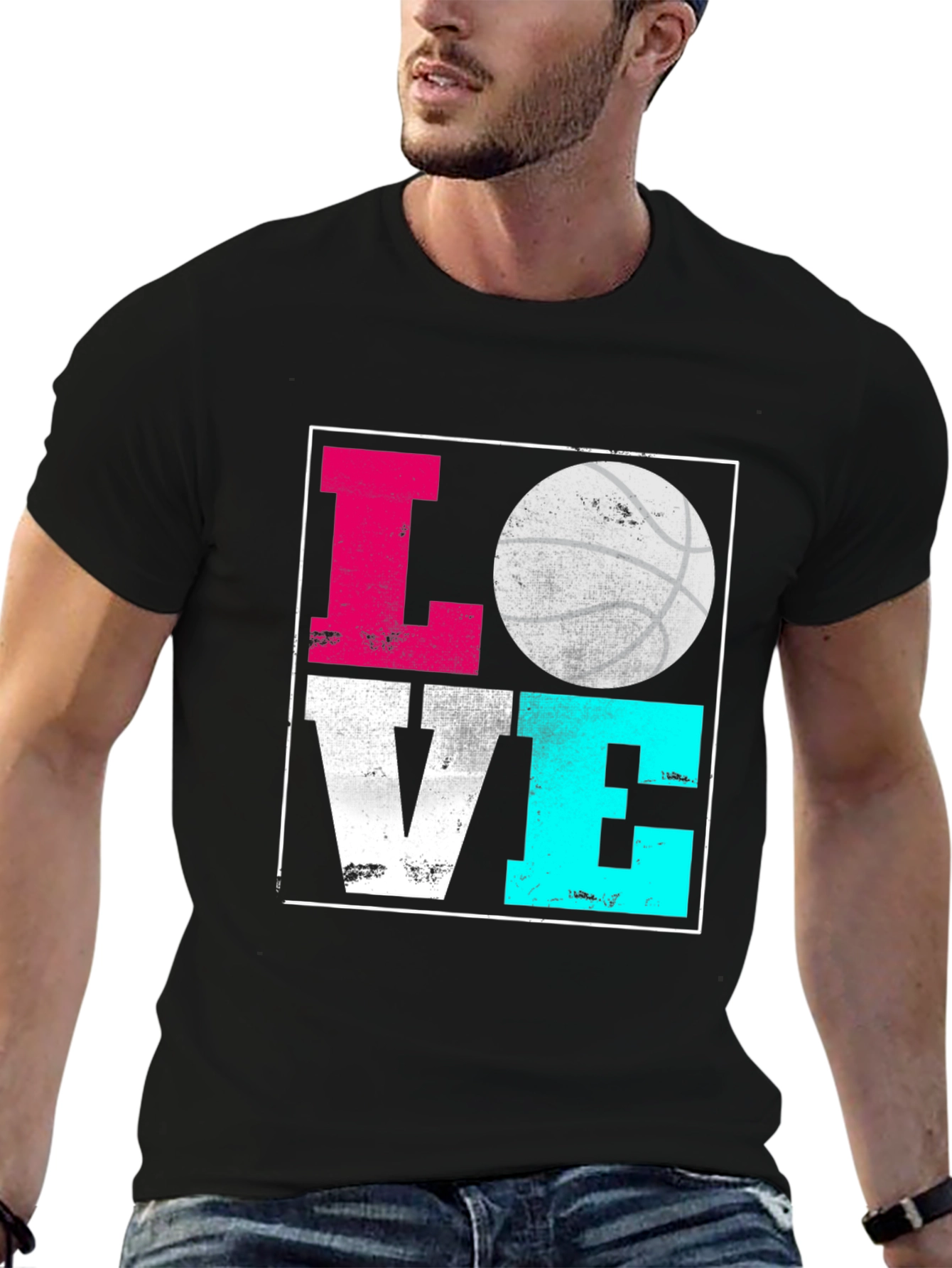 Black Basketball Love Graphic T-Shirt view 6