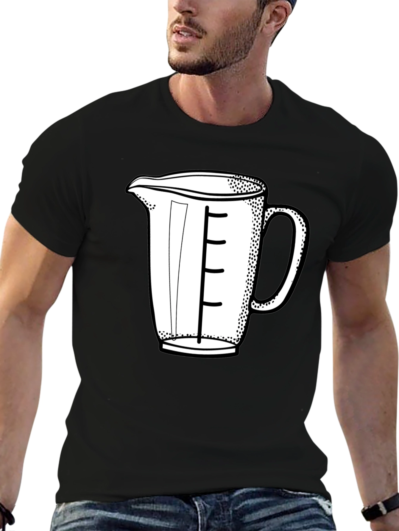 Black Measuring Cup Graphic T-Shirt view 6