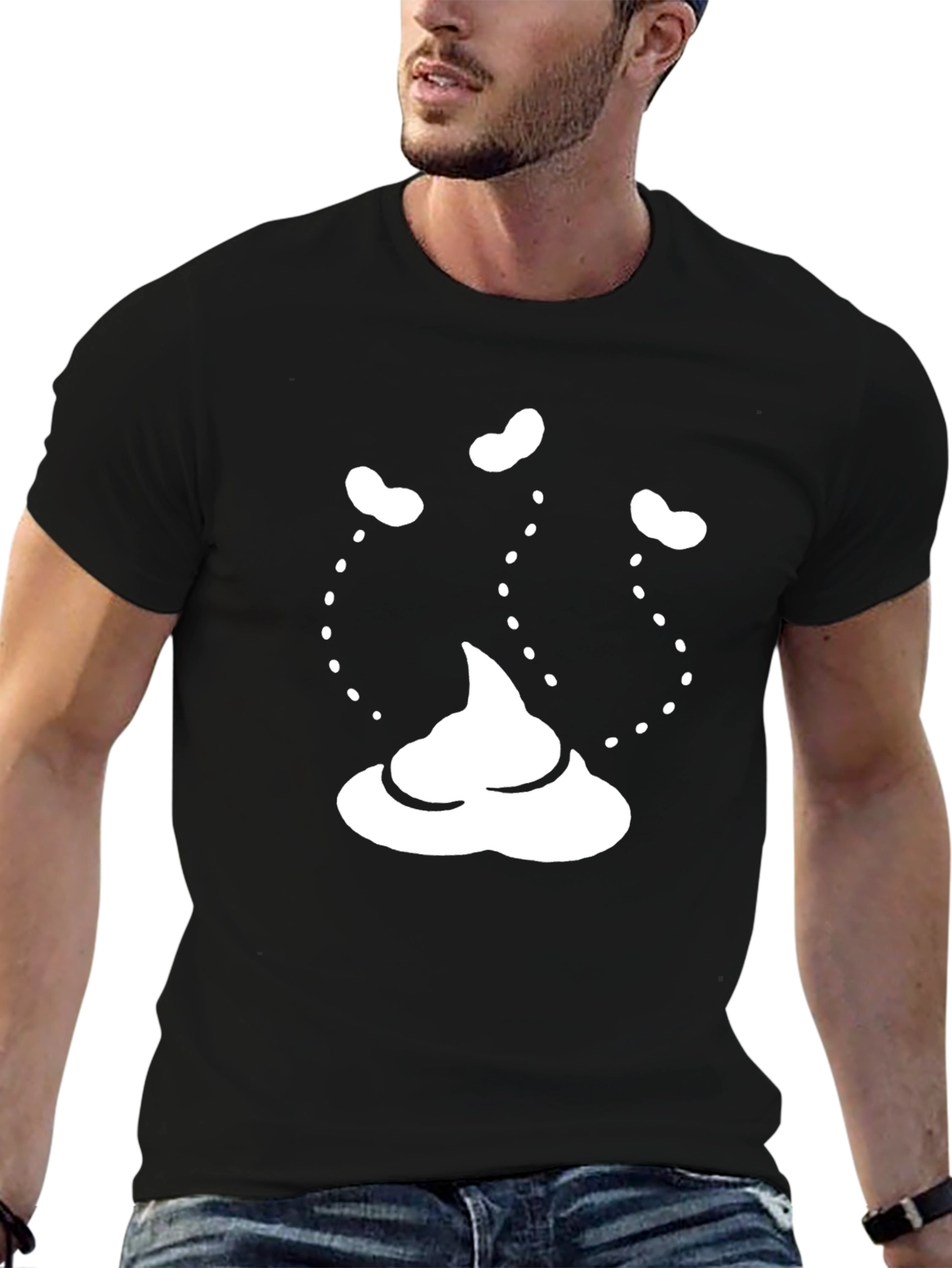 Black Novelty Poop Emoji T-Shirt - Funny Graphic Tee view 6