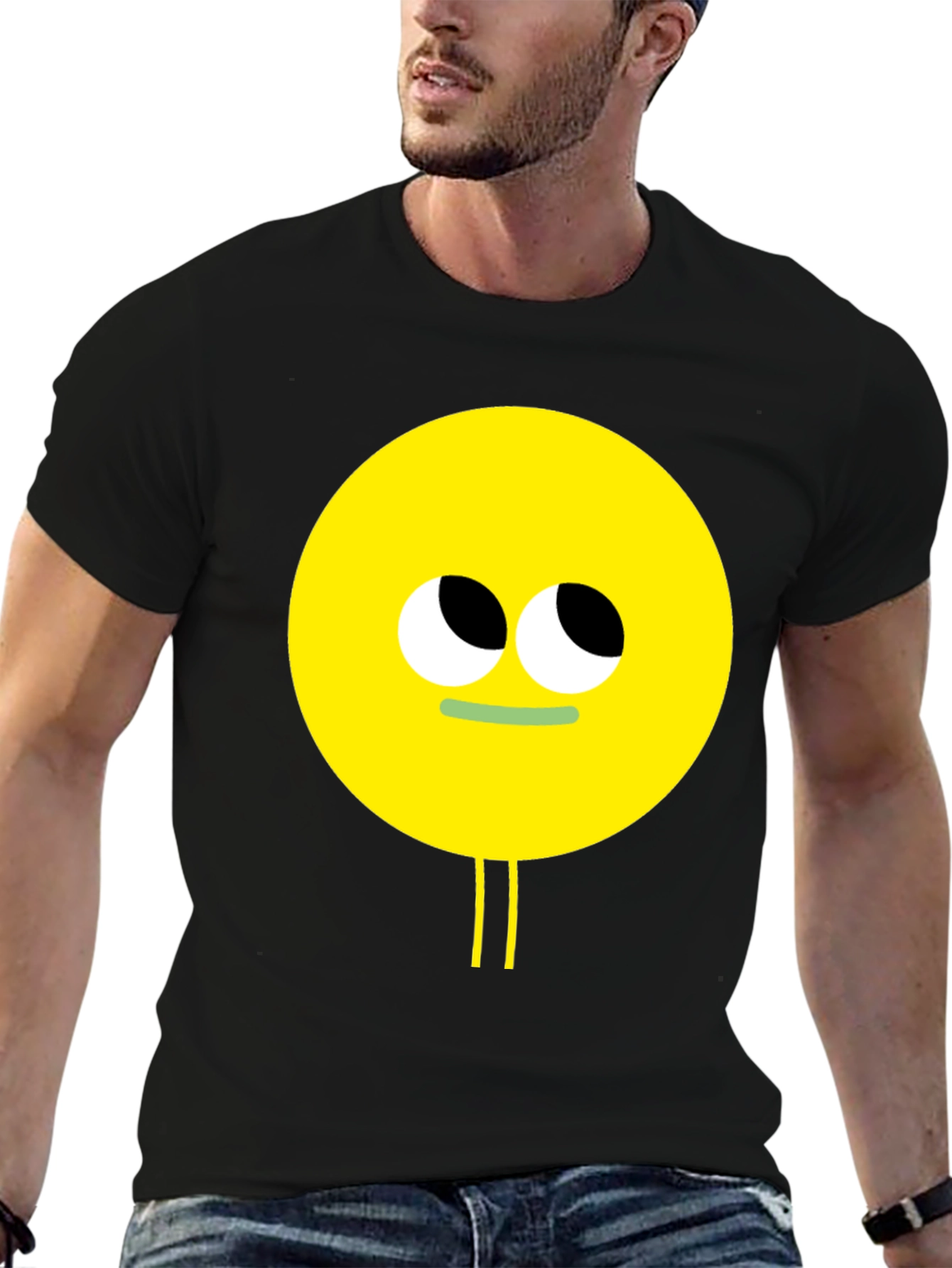 Black Funny Googly Eyes Graphic Tee - Black view 6