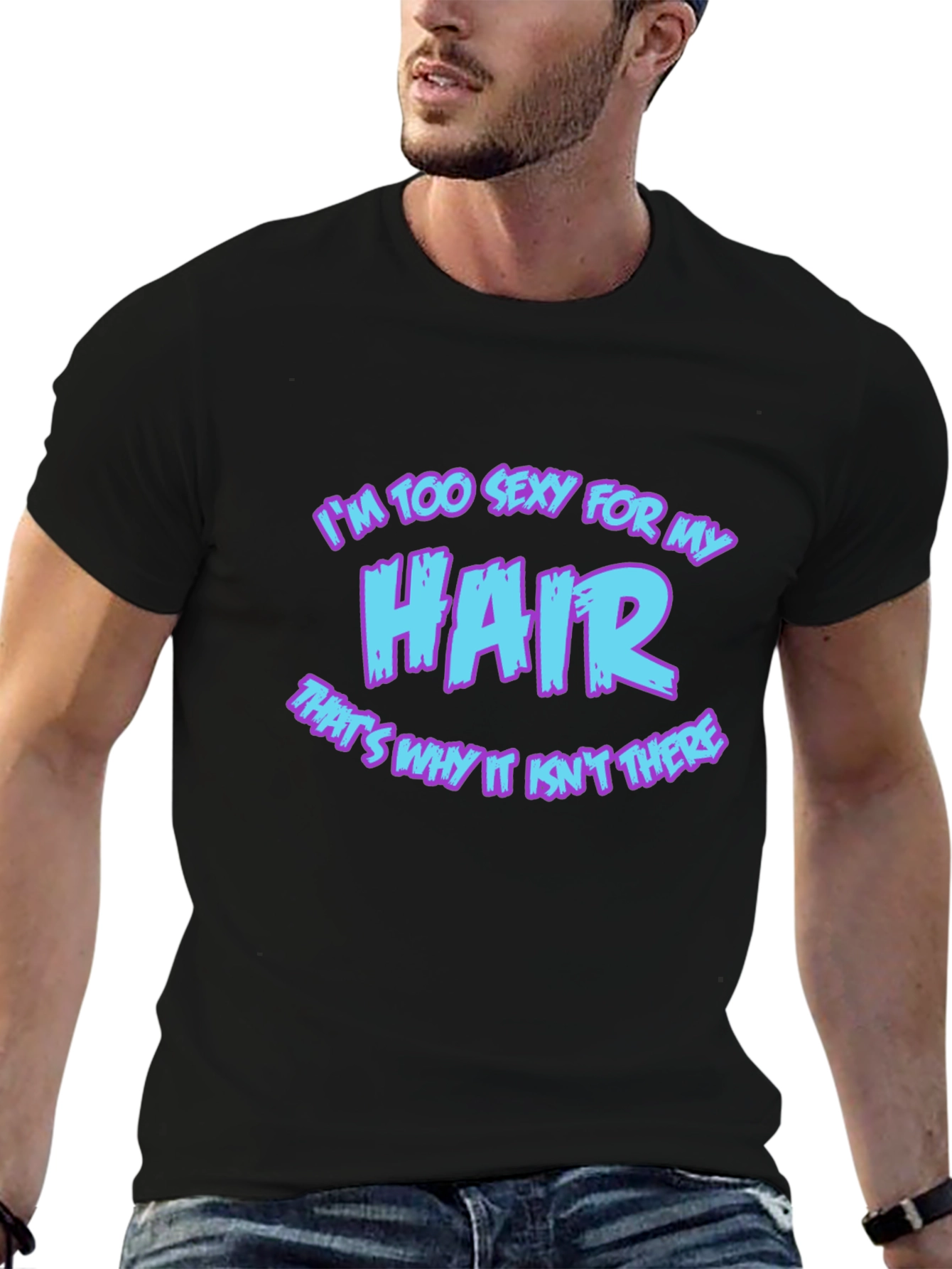Black I'm Too Sexy For My Hair Graphic Tee view 6