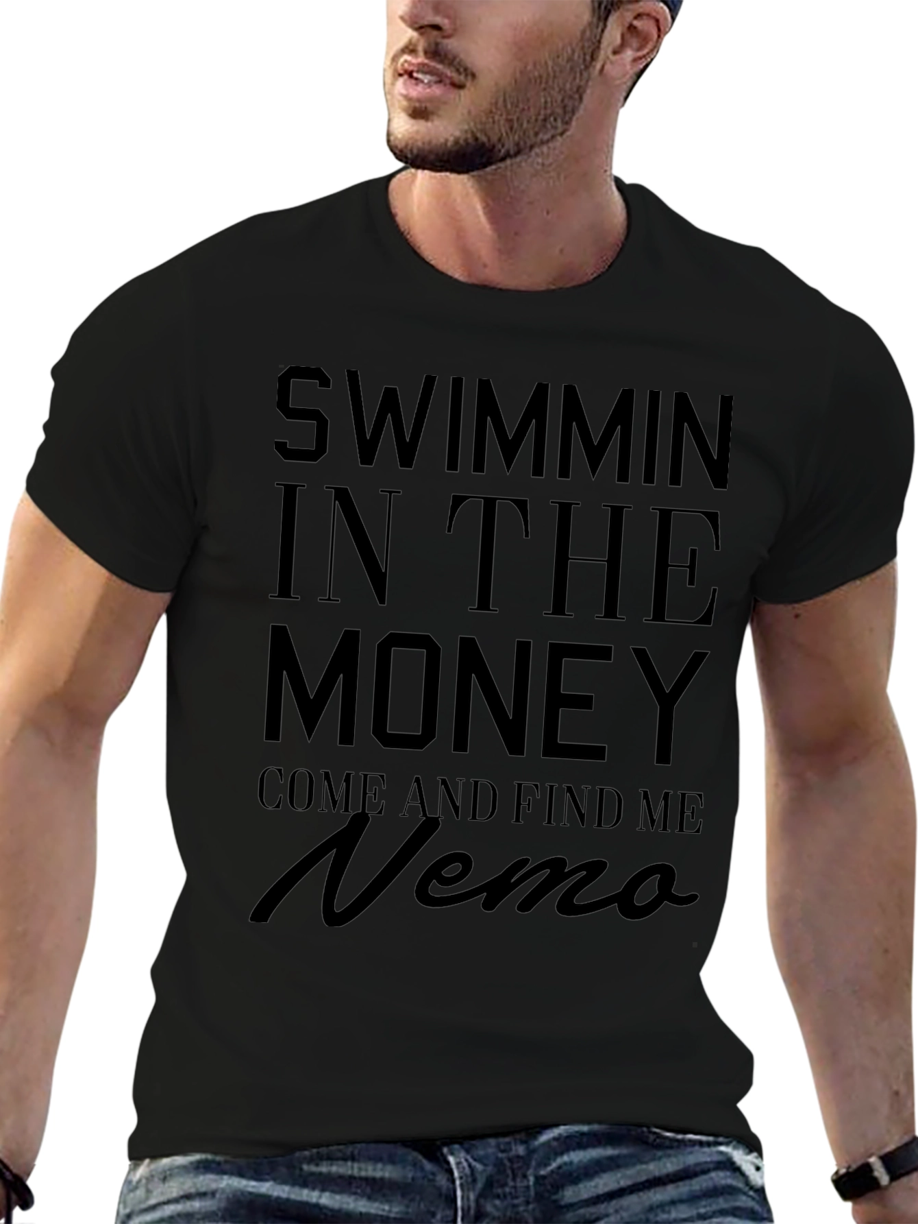 Swimmin' in the Money Nemo Black T-Shirt - 6
