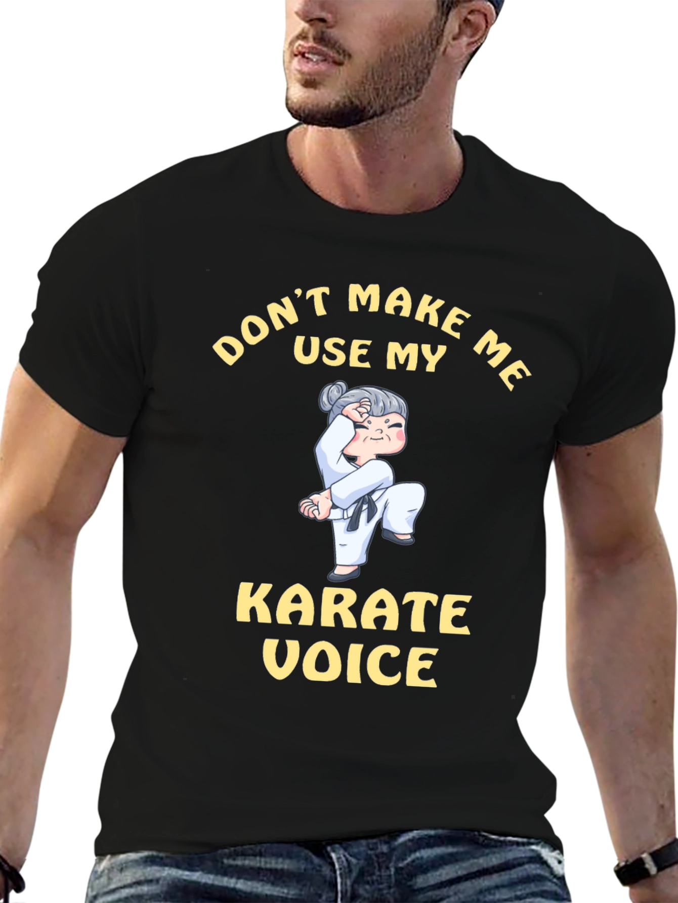 Black Don't Make Me Use My Karate Voice T-Shirt view 6