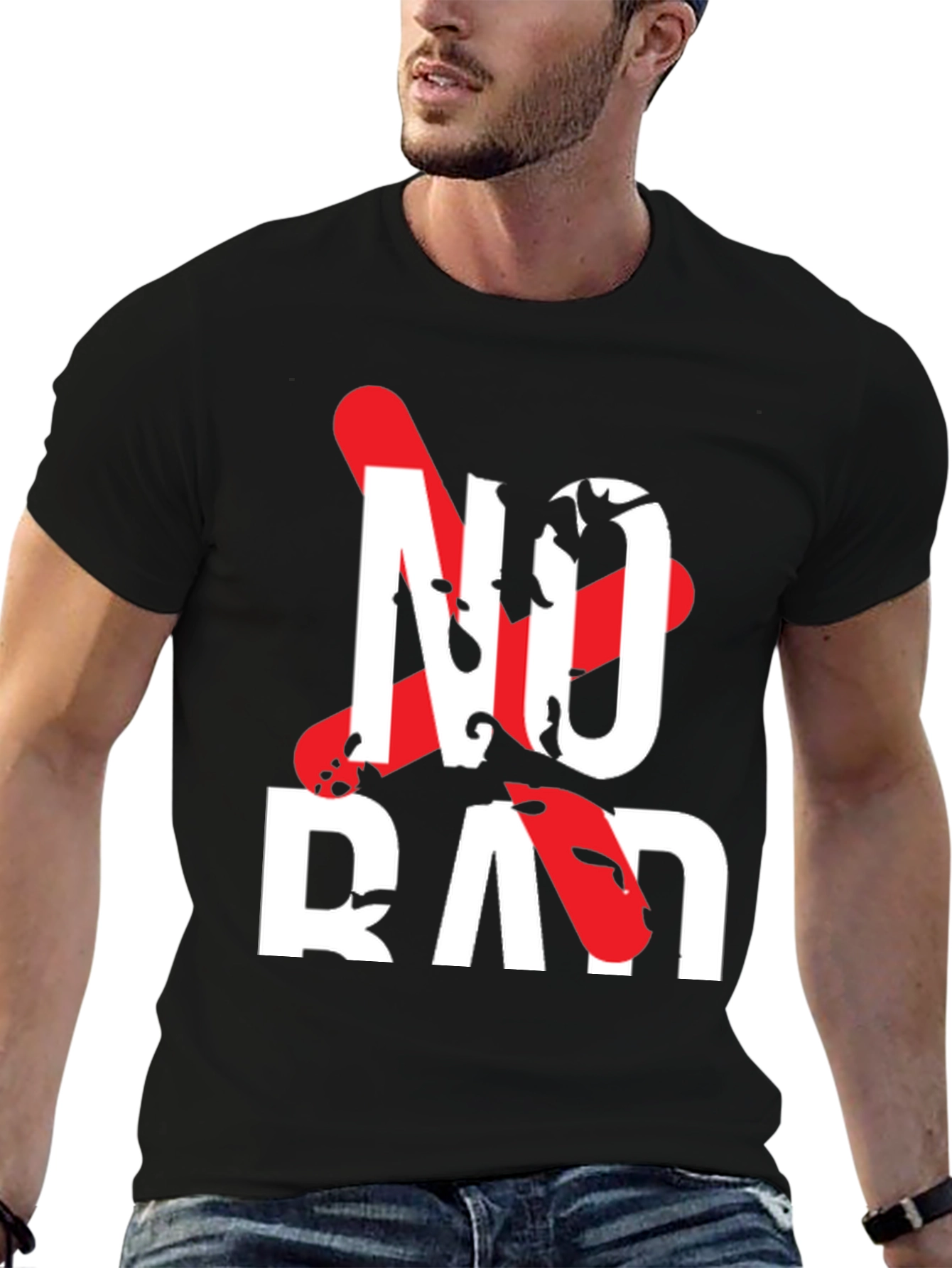 Black No Rad T-Shirt - Bold Graphic Tee view 6