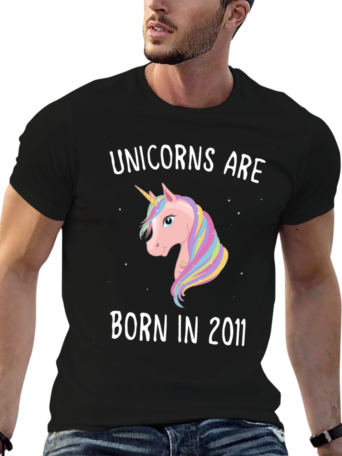 Black Unicorns Are Born In 2011 T-Shirt view 6