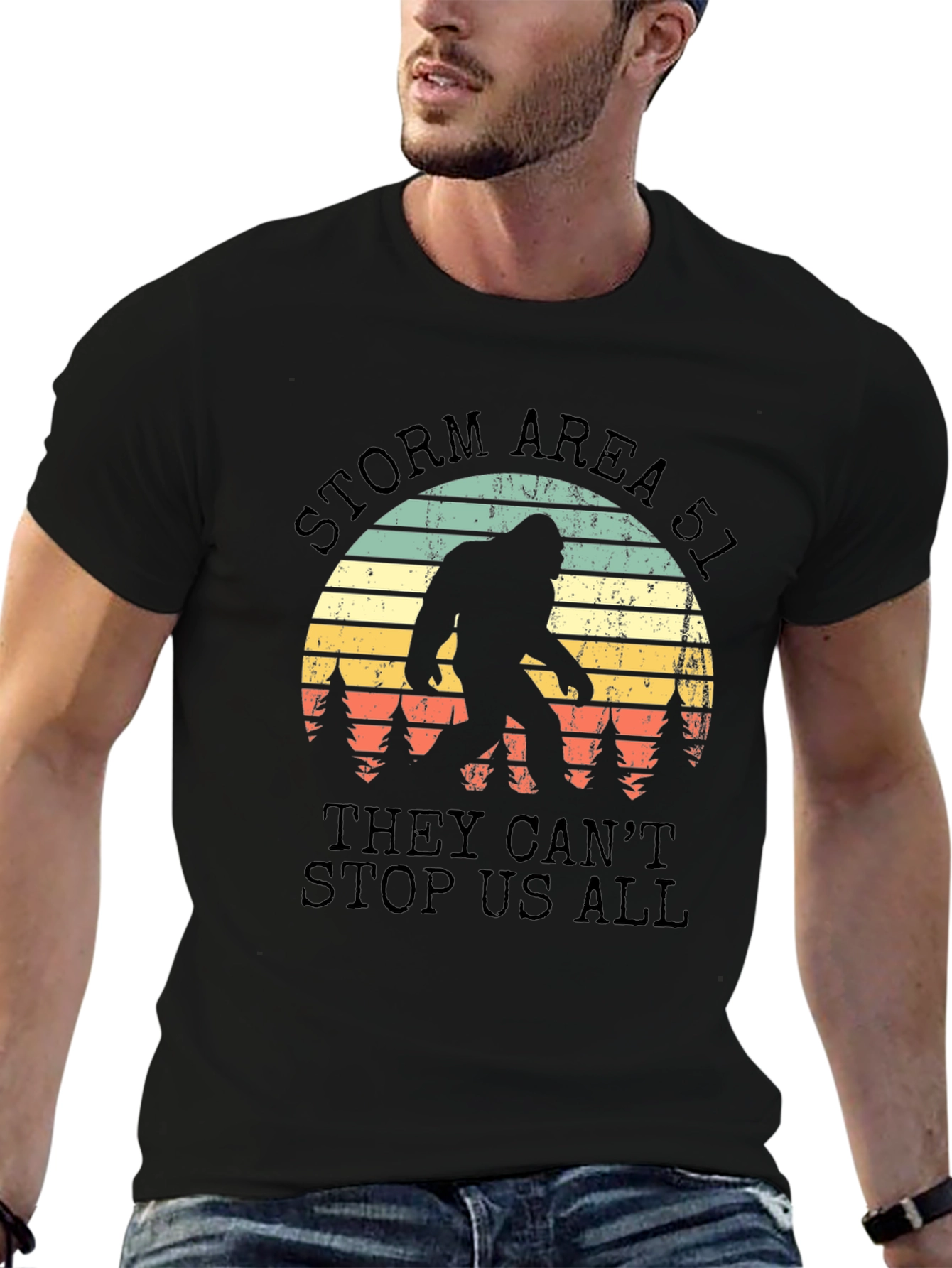 Black Storm Area 51 Bigfoot T-Shirt view 6