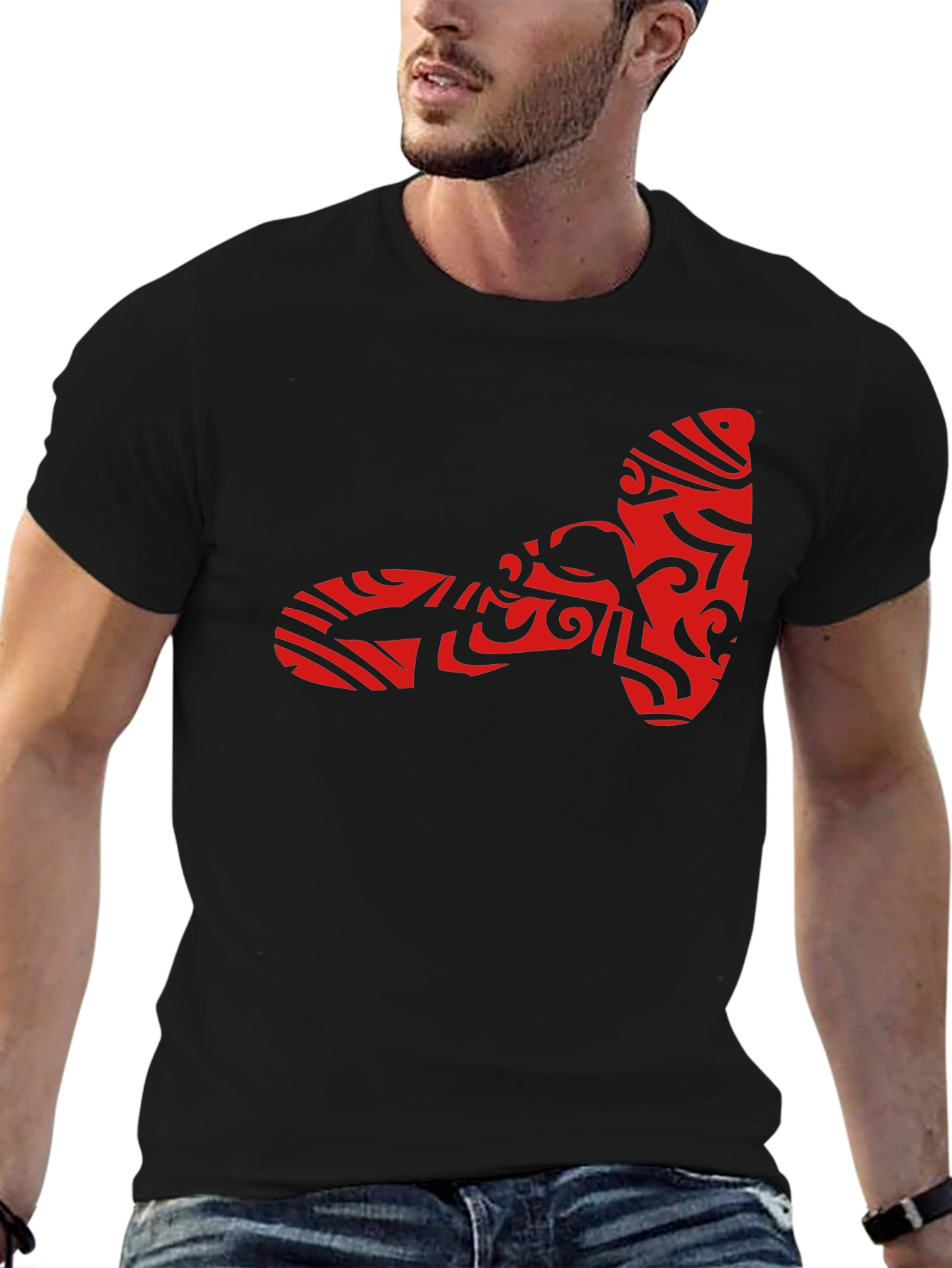 Black Tribal Tattoo Hammer Graphic Black T-Shirt view 6