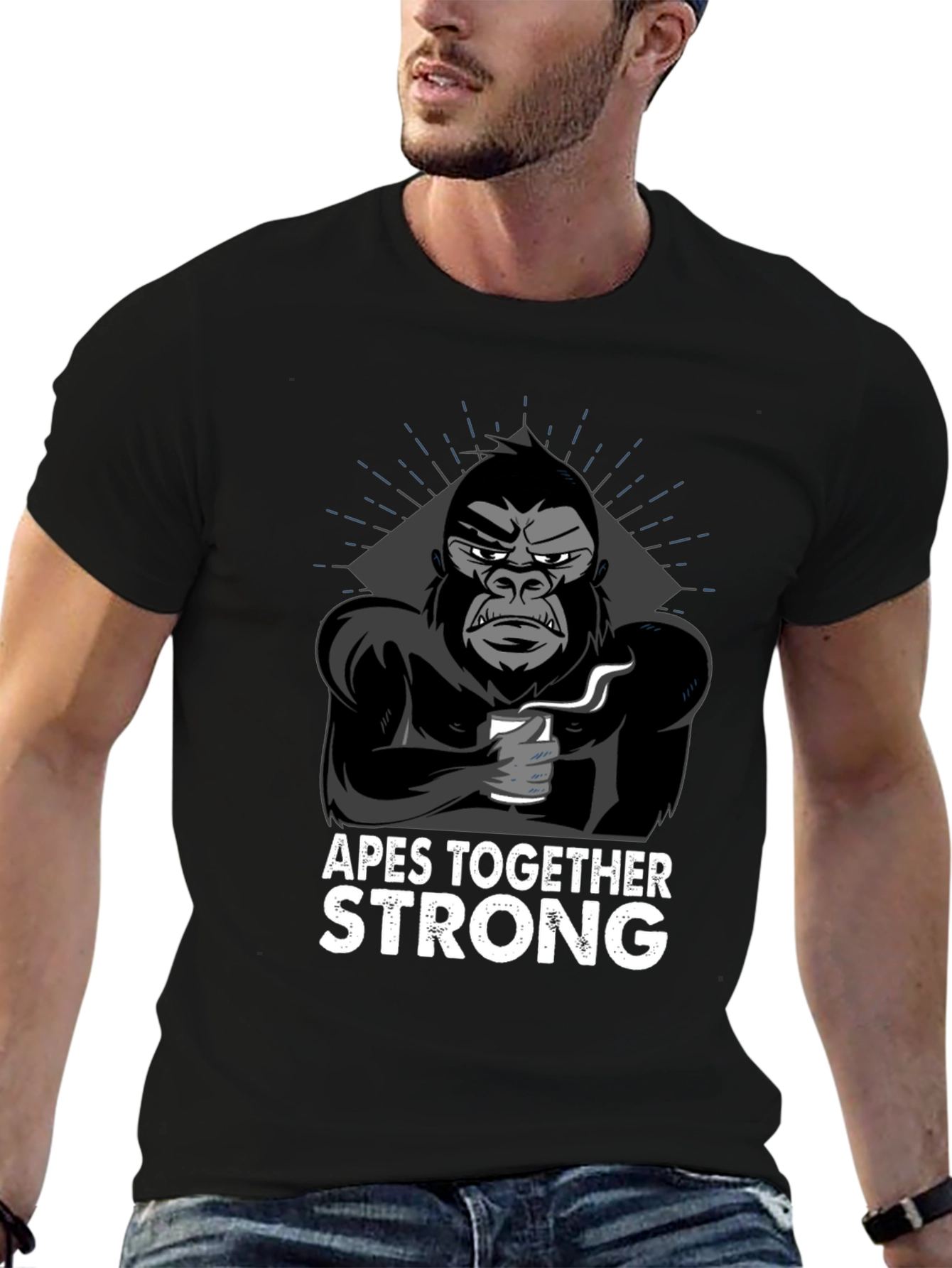 Black Apes Together Strong Graphic T-Shirt view 6