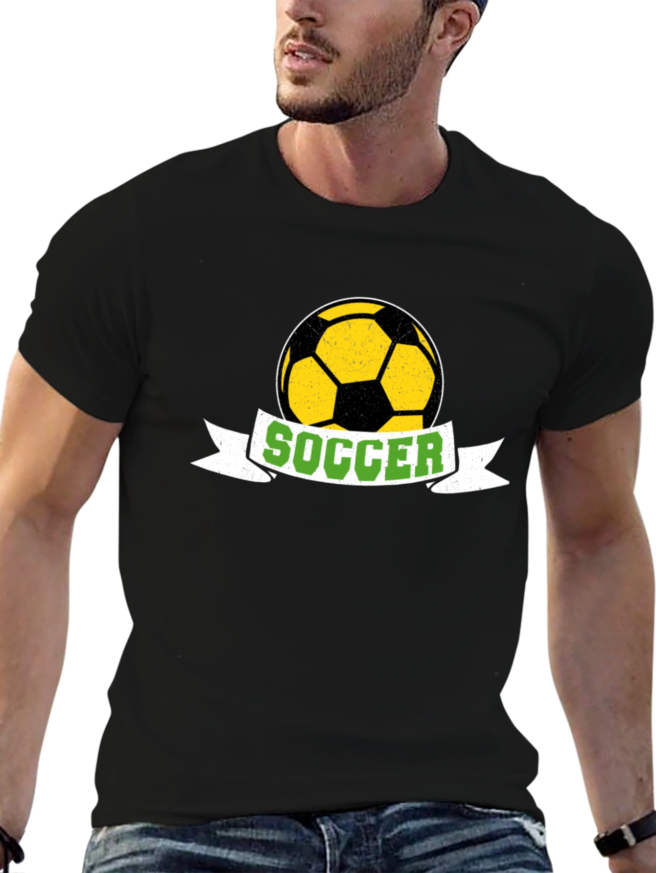 Black Soccer Ball Graphic Tee - Stylish Cotton T-Shirt view 6