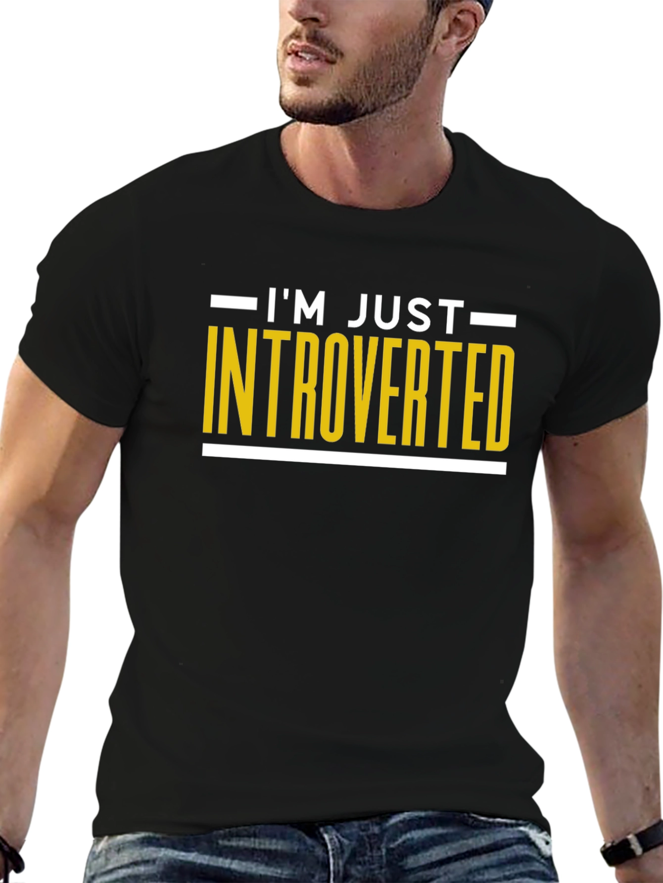 Black Introverted T-Shirt - Soft Cotton Blend view 6