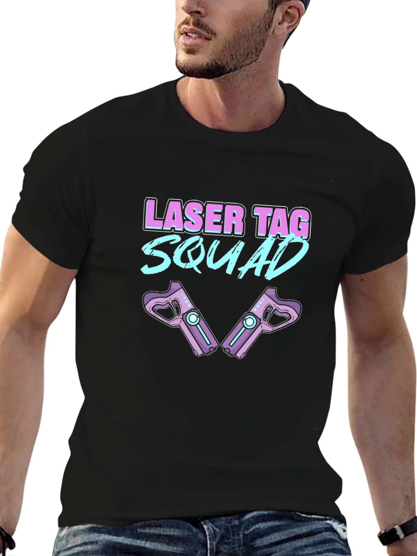 Black Laser Tag Squad Graphic Tee - Black T-Shirt view 6