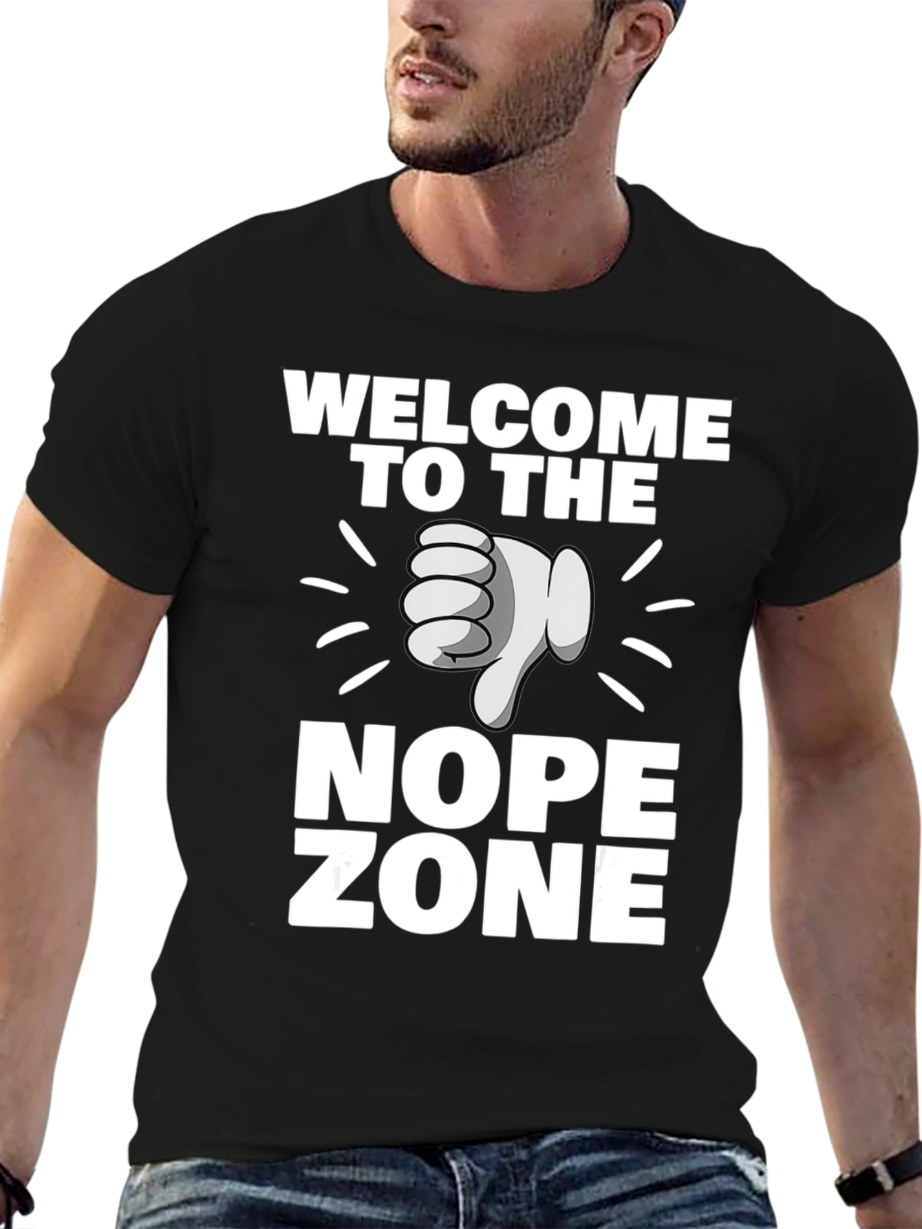 Black Welcome to the Nope Zone Black T-Shirt view 6