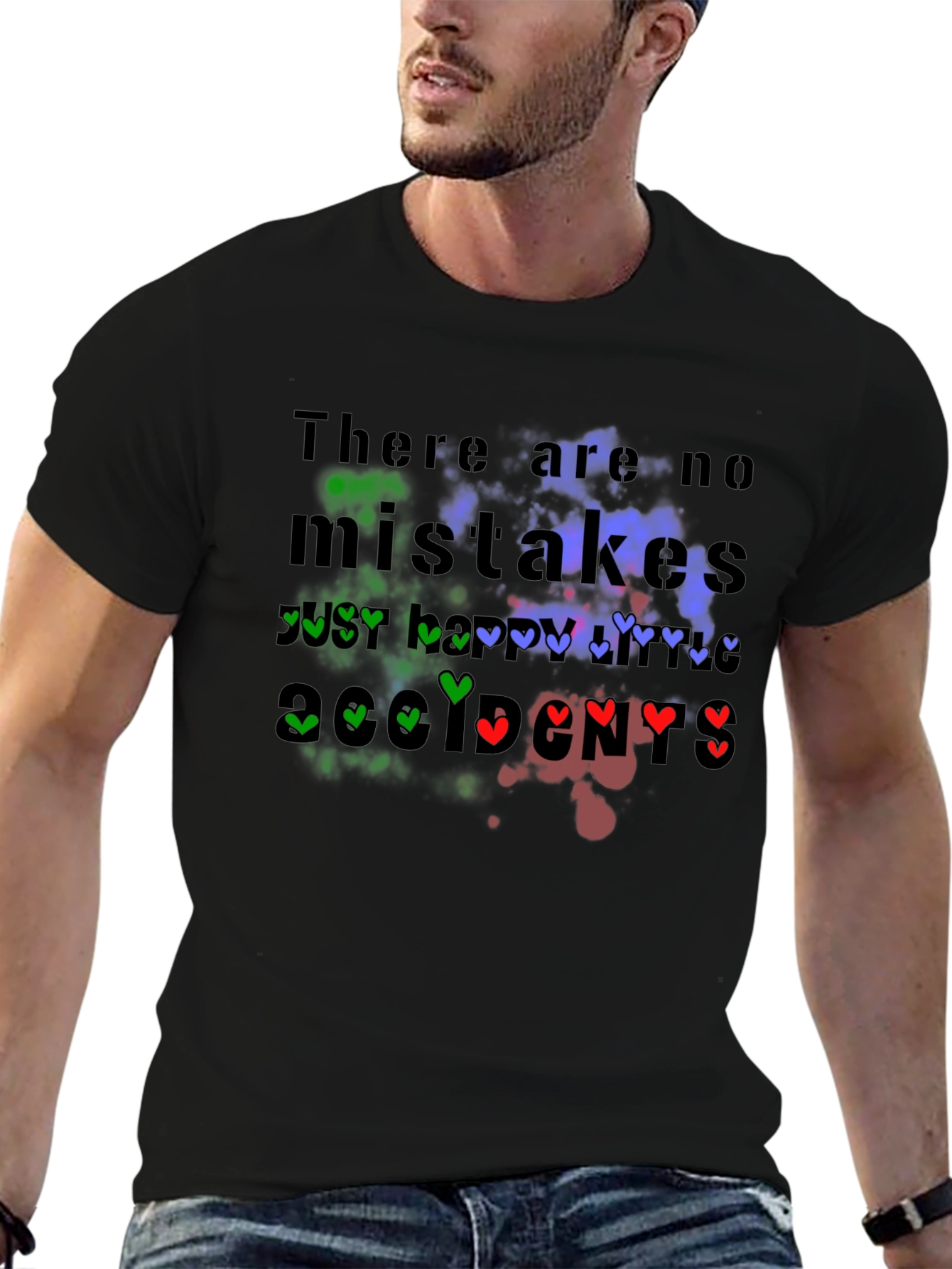 Black No Mistakes T-Shirt - Happy Accidents view 6