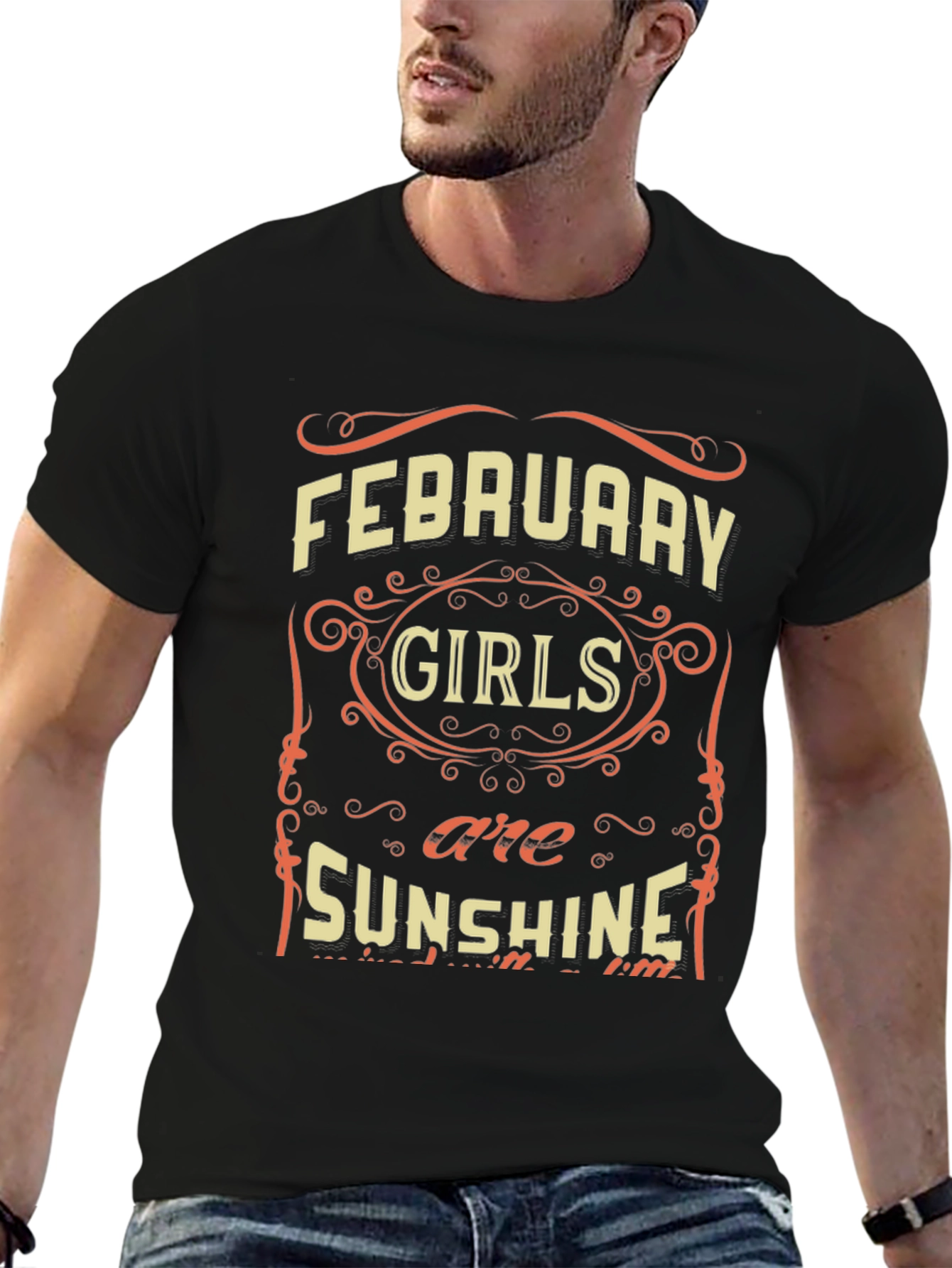 Black February Girls are Sunshine T-Shirt view 6