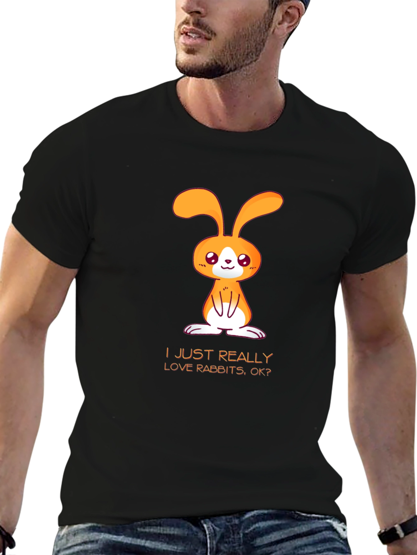 Cute Rabbit Graphic T-Shirt - "I Love Rabbits, OK?" - 6