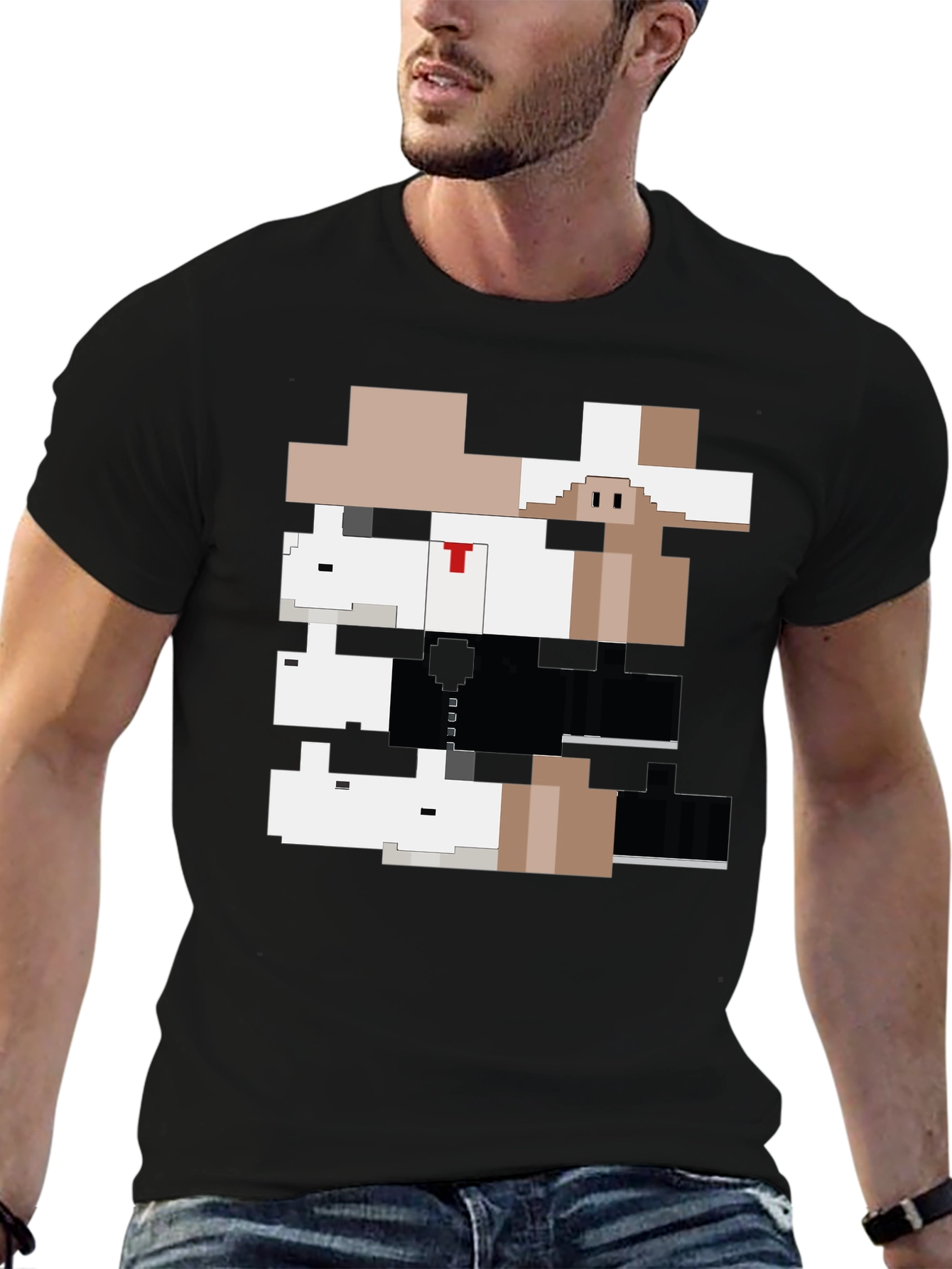 Pixelated Gangster Animals Graphic Tee - 6