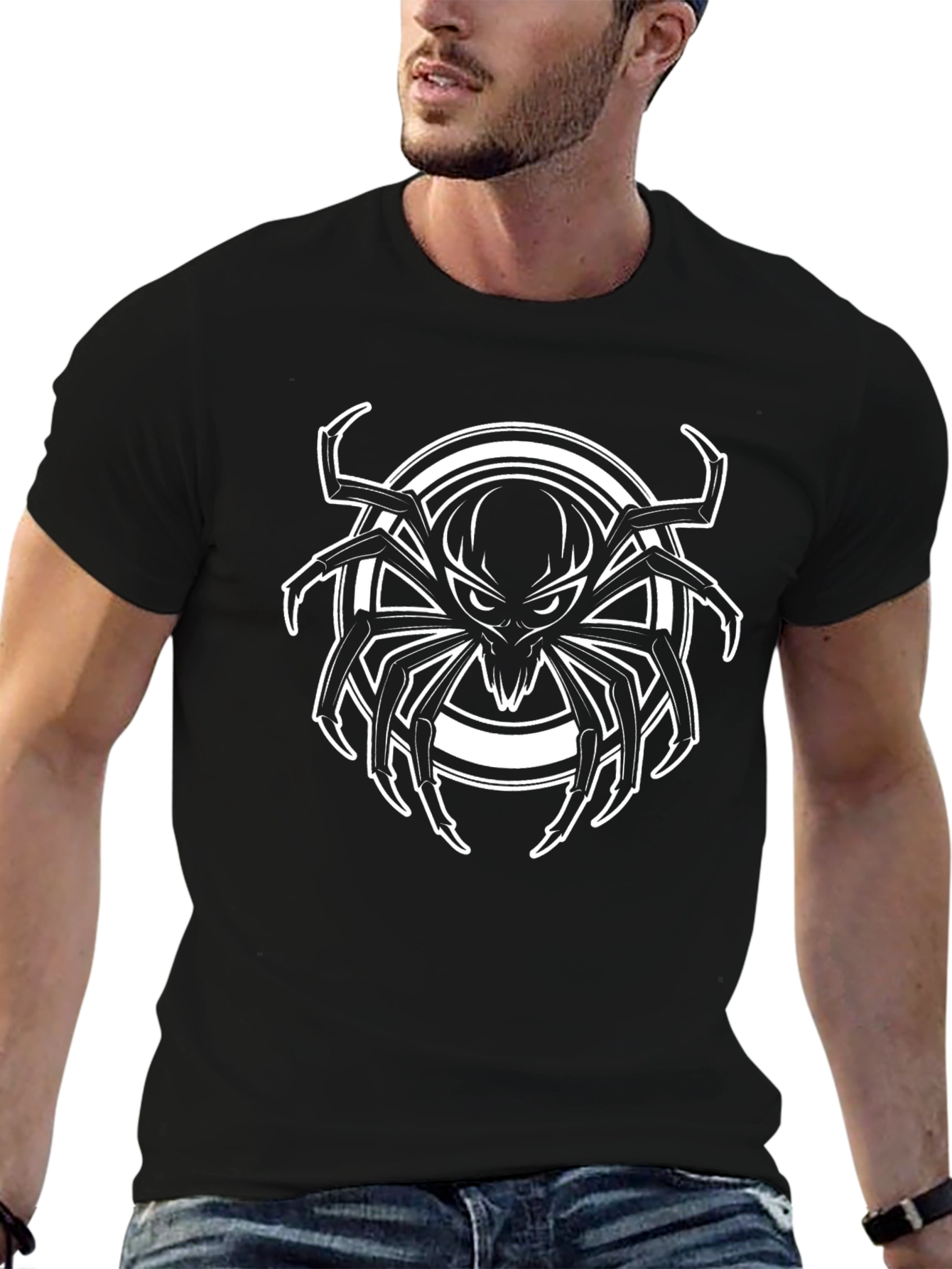 Black Spider Graphic Black T-Shirt view 6