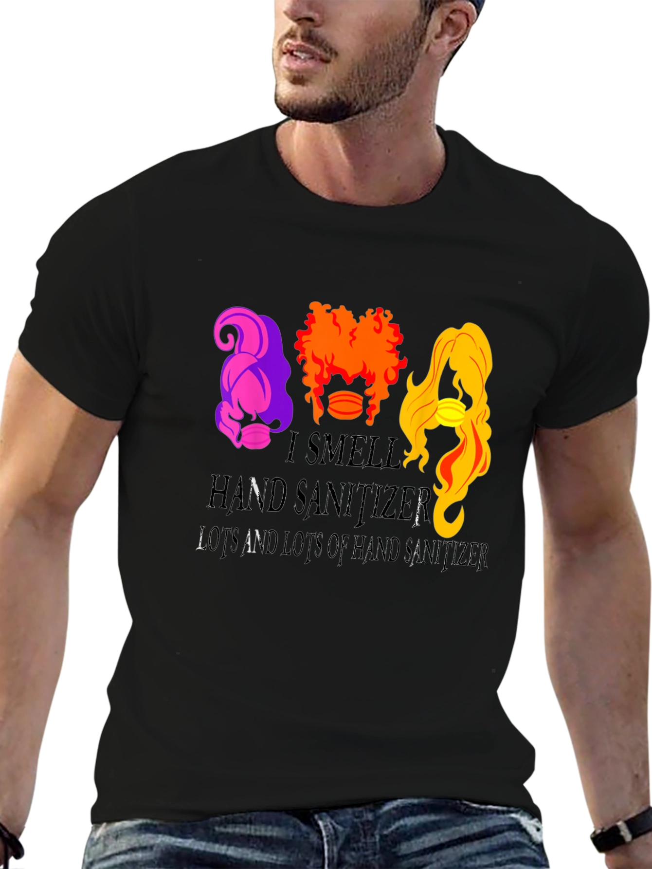 Black I Smell Hand Sanitizer T-Shirt view 6