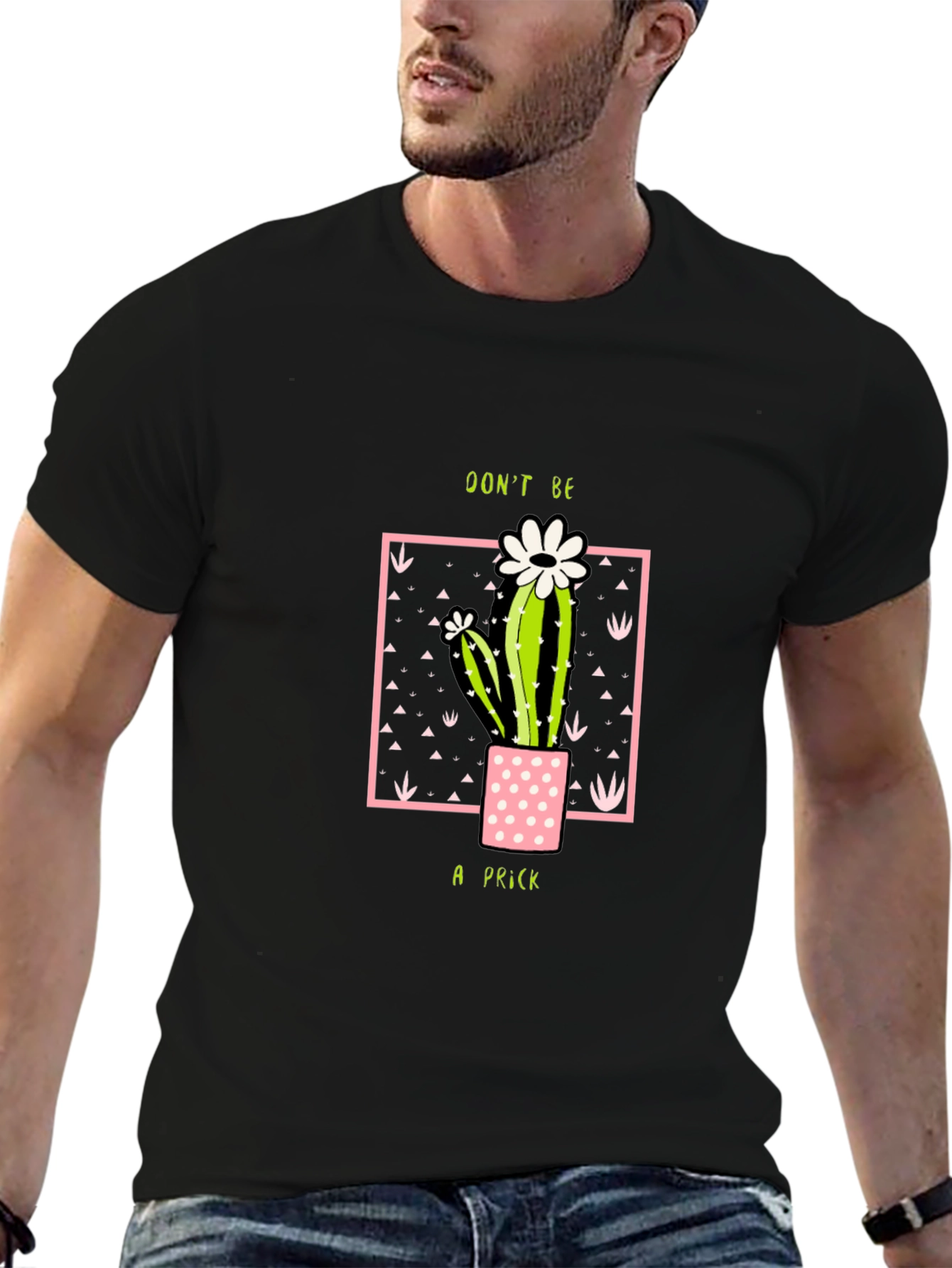 Black Don't Be A Prick Cactus T-Shirt view 6