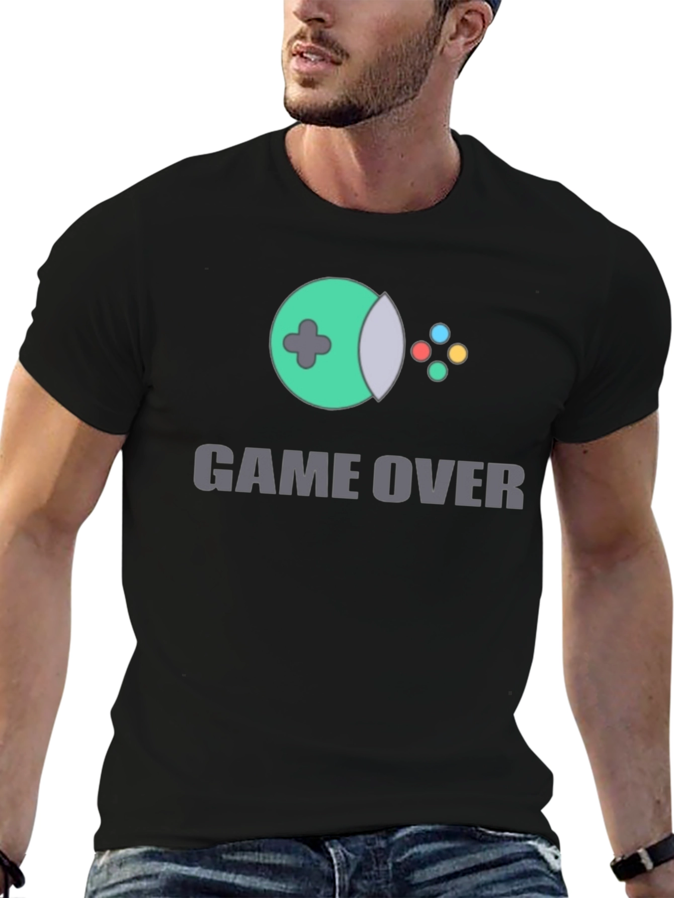 Black Game Over Graphic T-Shirt - Gamer Style Tee view 6