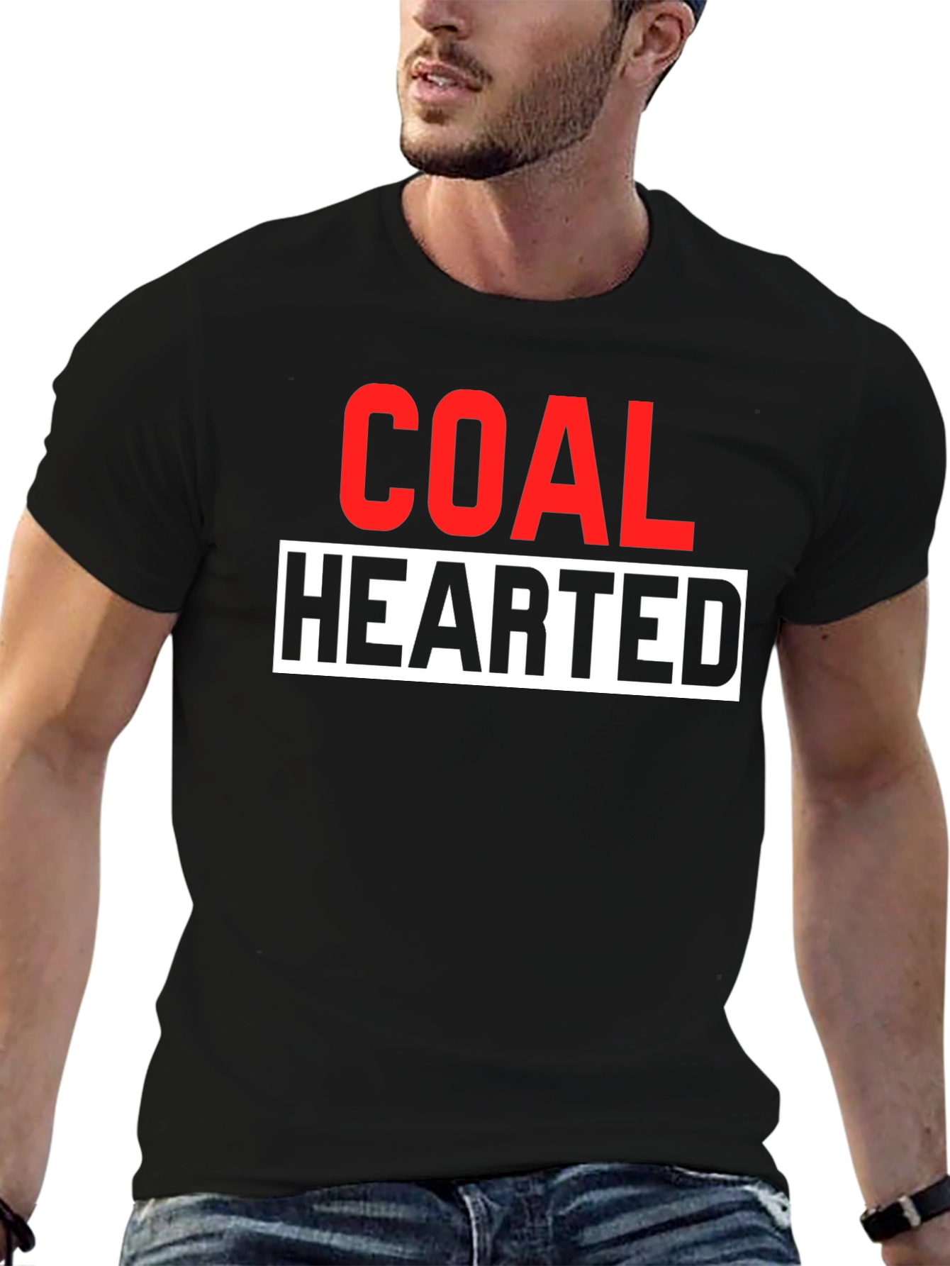 Black Coal Hearted Graphic Tee - Bold Statement T-Shirt view 6
