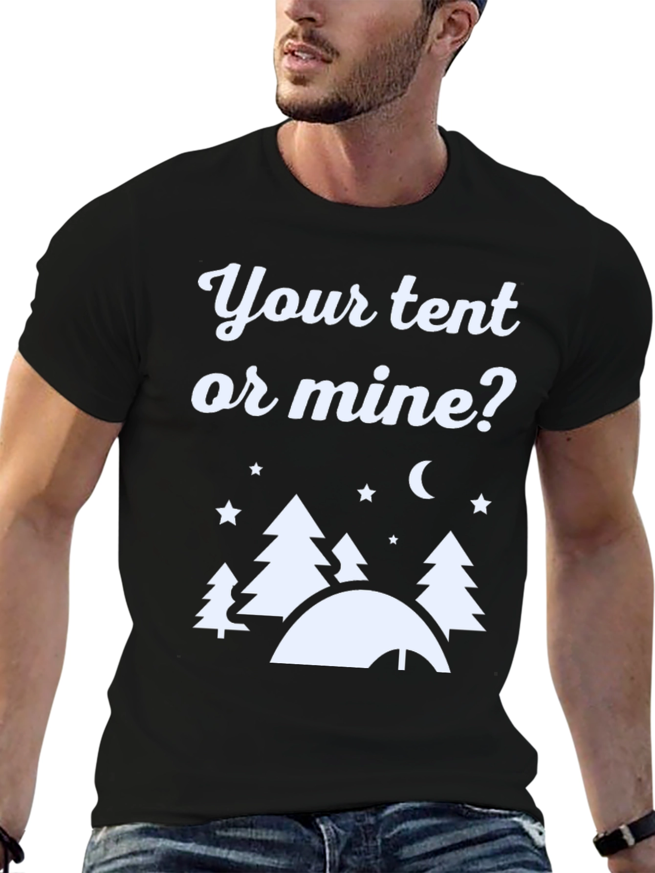 Black Your Tent or Mine? Camping Graphic Tee view 6