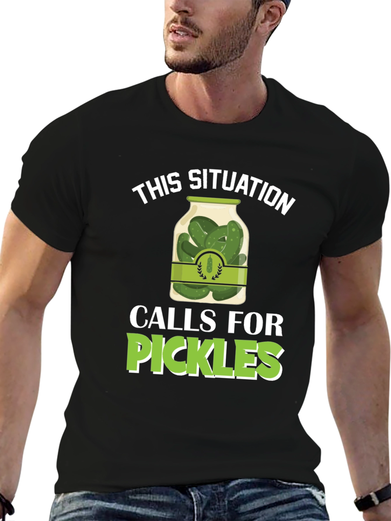 Black Pickles Situation T-Shirt Funny Foodie Tee view 6
