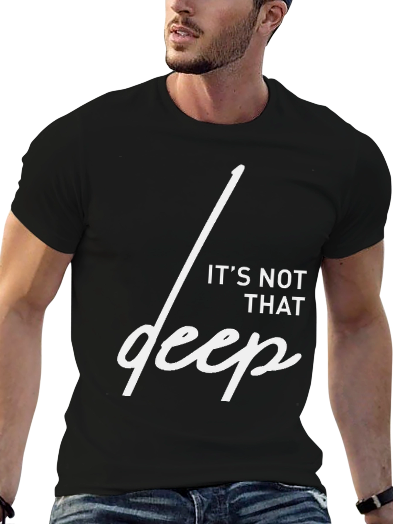 Black It's Not That Deep Graphic T-Shirt view 6