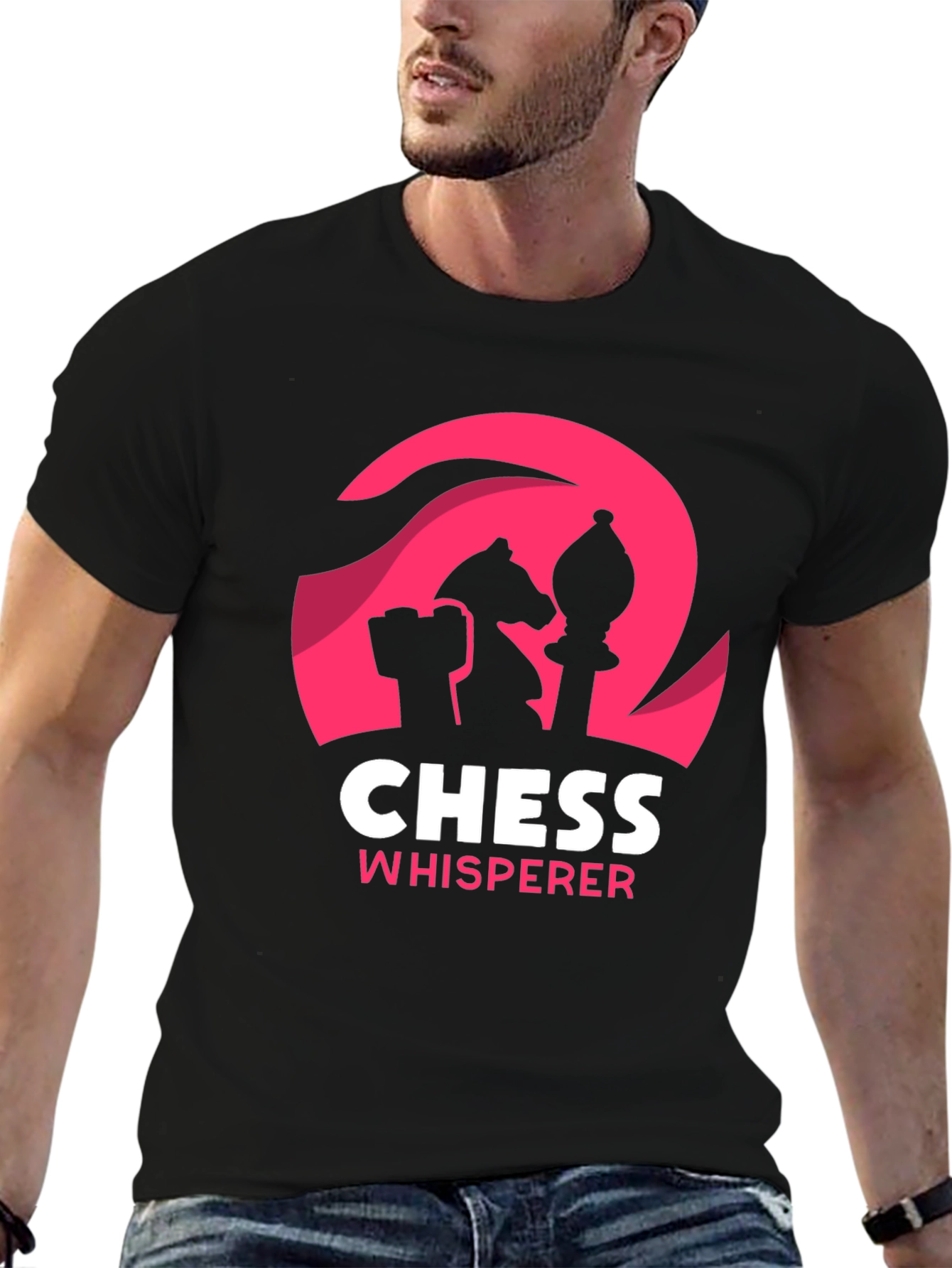 Black Chess Whisperer Black T-Shirt view 6