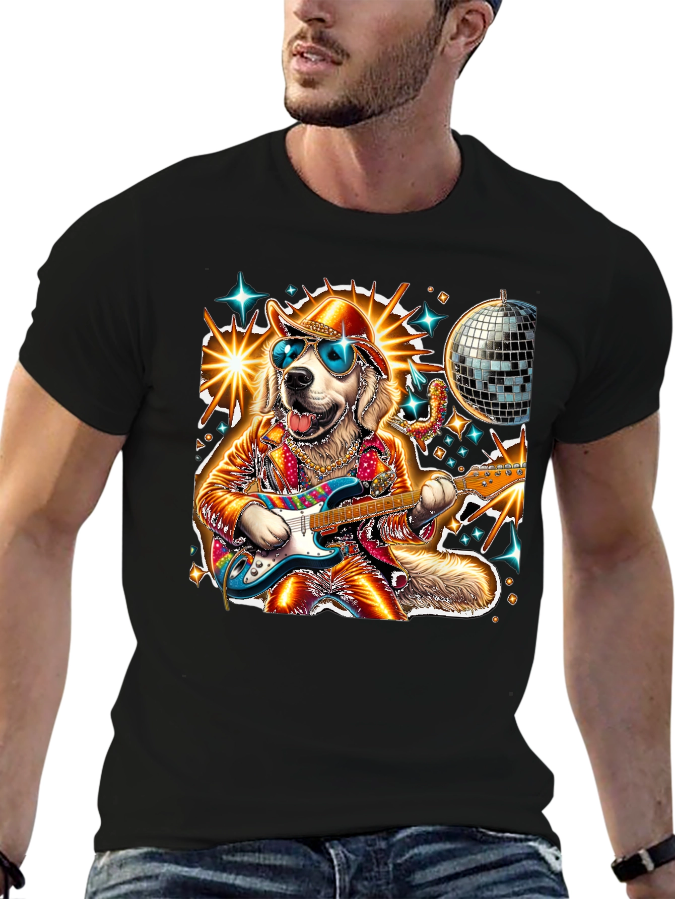 Disco Dog Guitarist Graphic Tee - 6