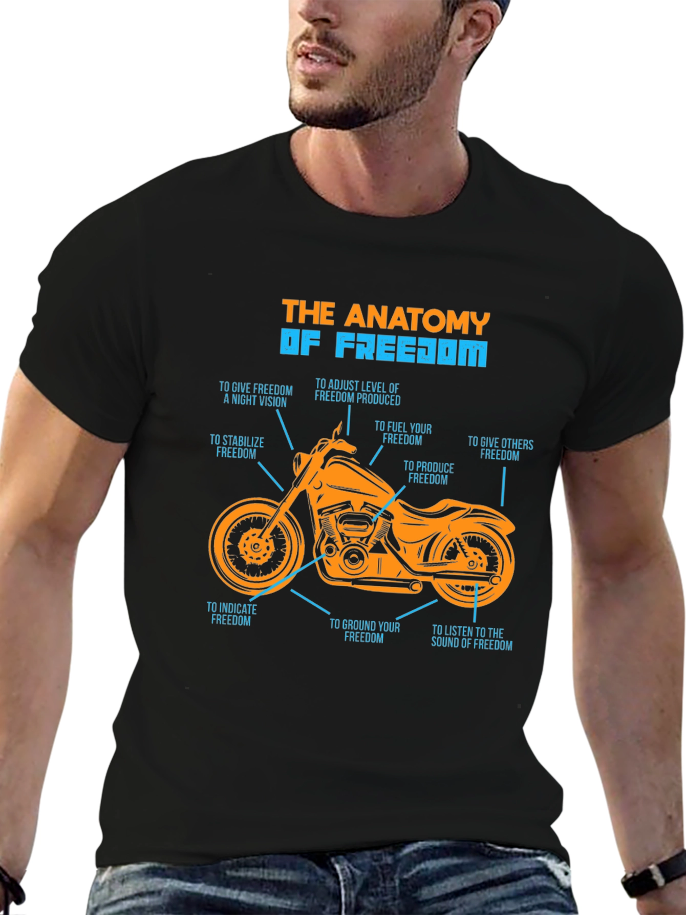 Black Anatomy of Freedom Graphic T-Shirt view 6