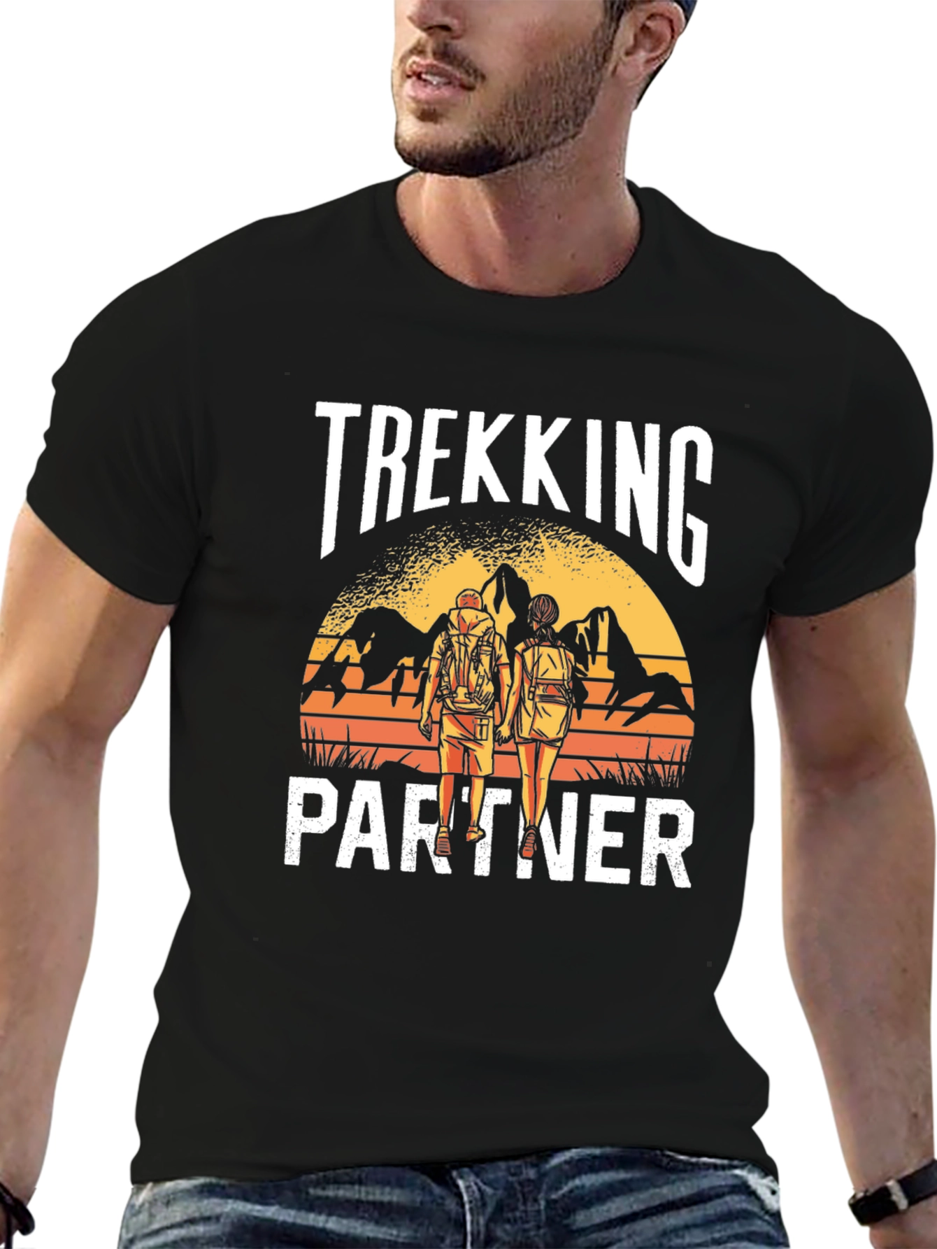 Black Trekking Partner Graphic Tee view 6