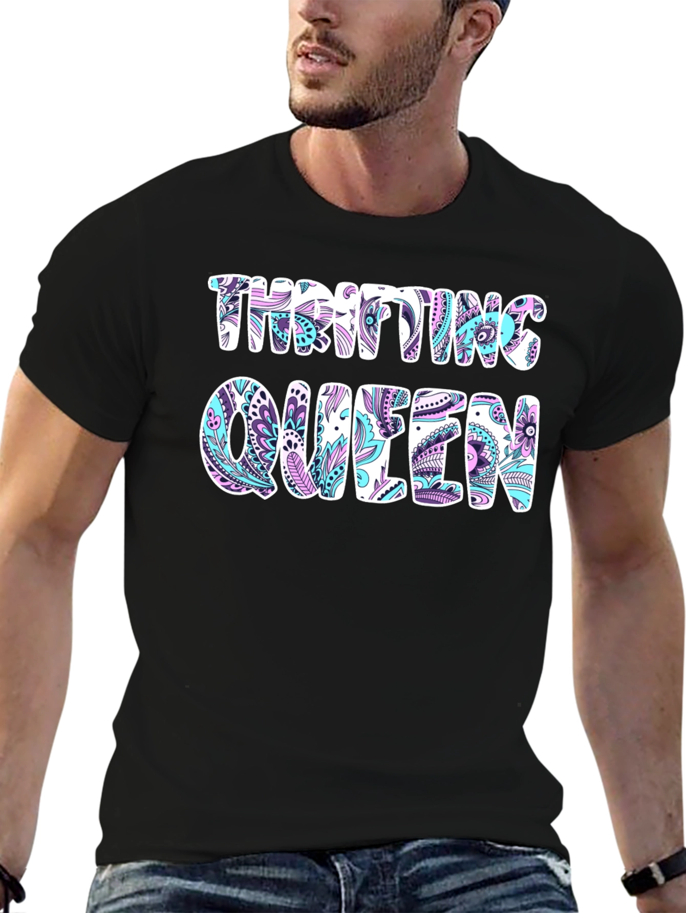 Thrifting Queen Black Graphic Tee - 6