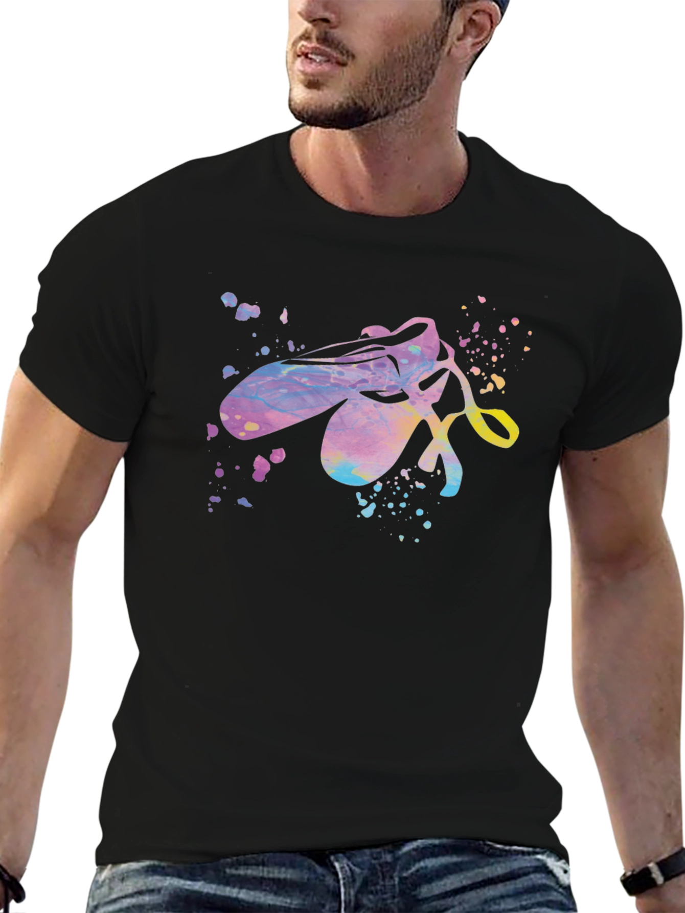 Black Ballet Shoes T-Shirt - Artistic Dancer Tee view 6