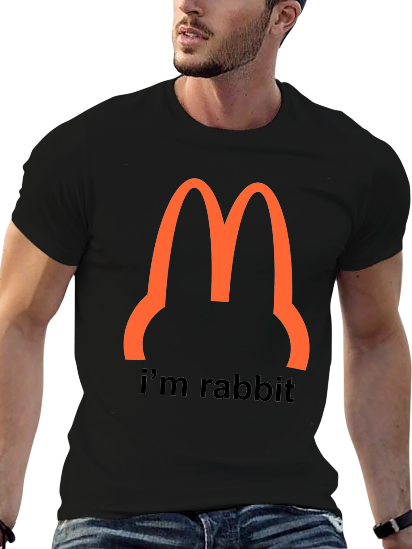 Black I'm Rabbit T-Shirt - Funny Bunny Tee view 6