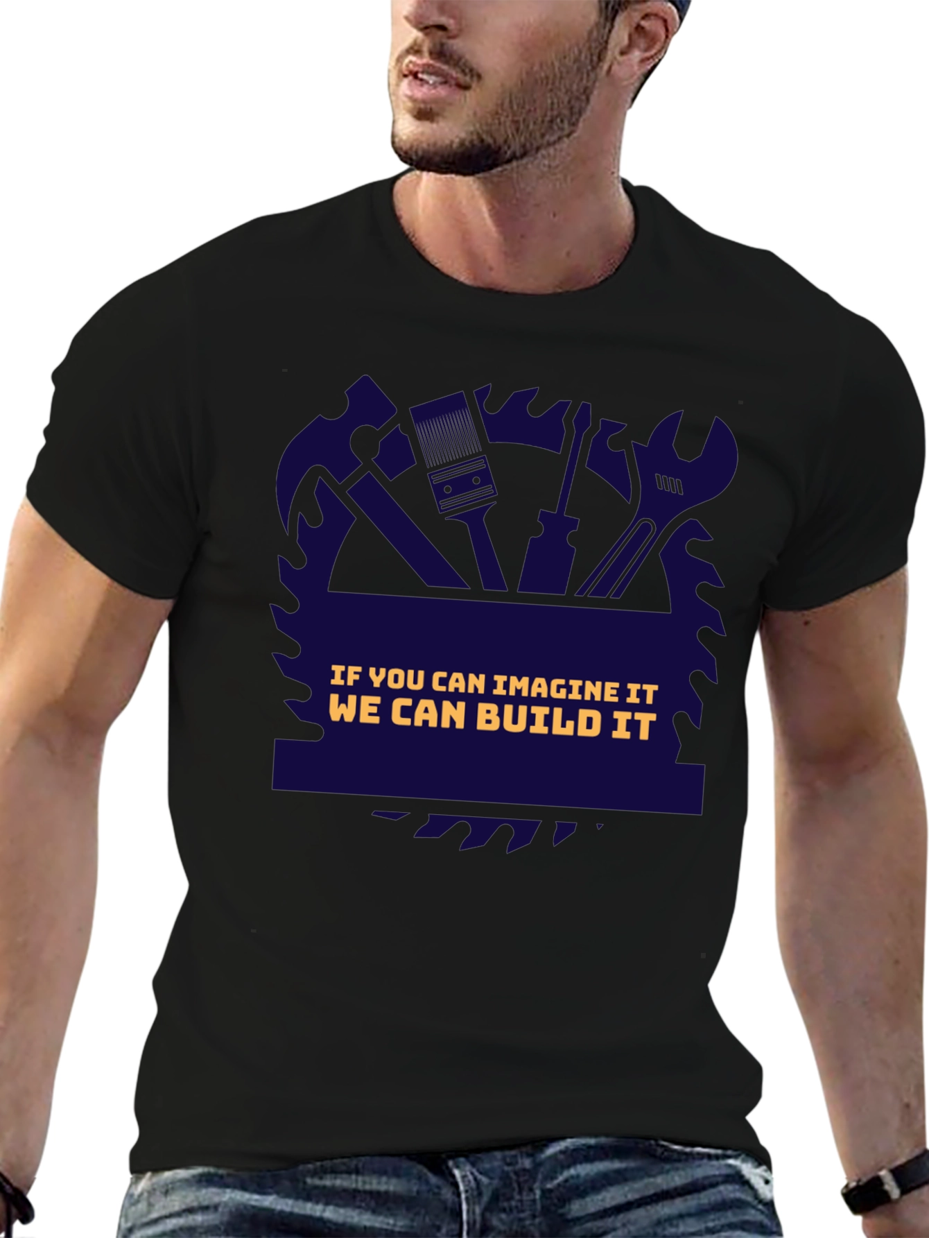 Black Carpenter's Vision T-Shirt - We Can Build It! view 6
