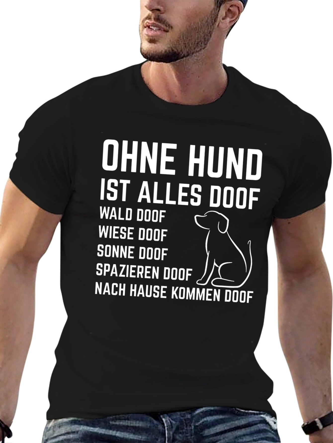 Black Ohne Hund Ist Alles Doof German Dog Lover T-Shirt view 6