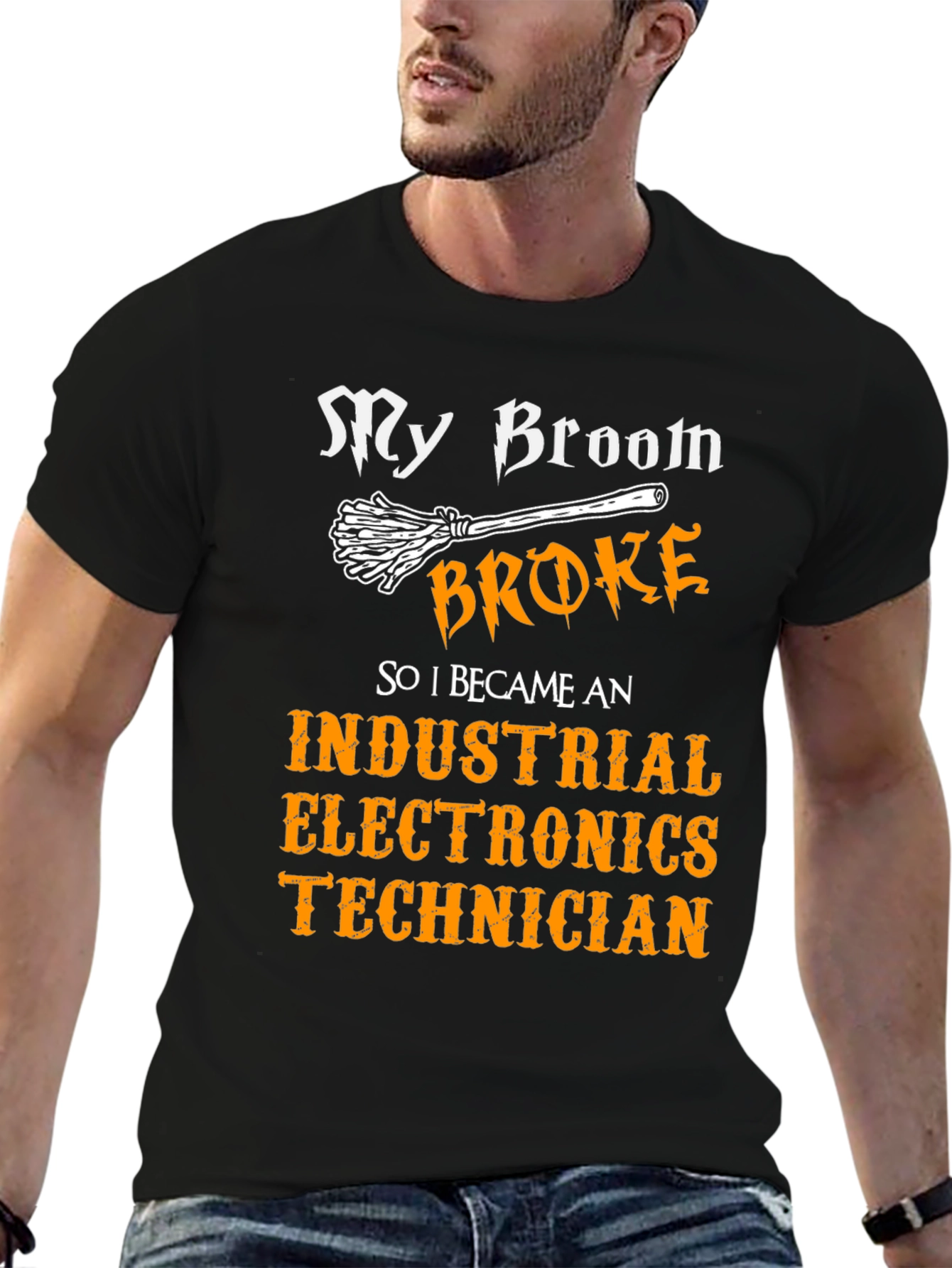 Black Industrial Electronics Technician T-Shirt view 6