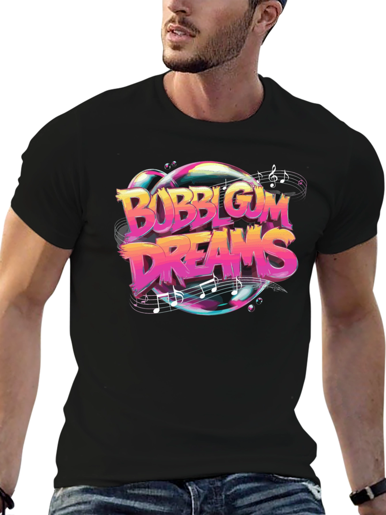 Black Bubblegum Dreams Graphic T-Shirt view 6