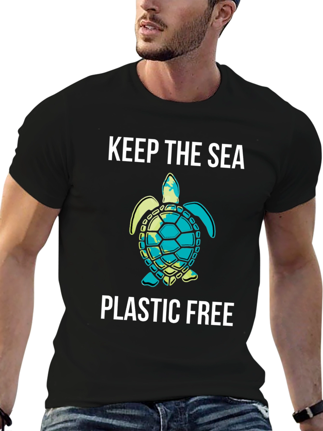 Black Keep The Sea Plastic Free Tee view 6