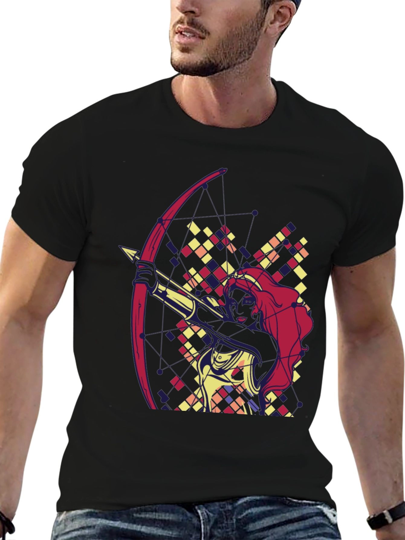 Black Archer Graphic Tee - Trendy Black T-Shirt view 6
