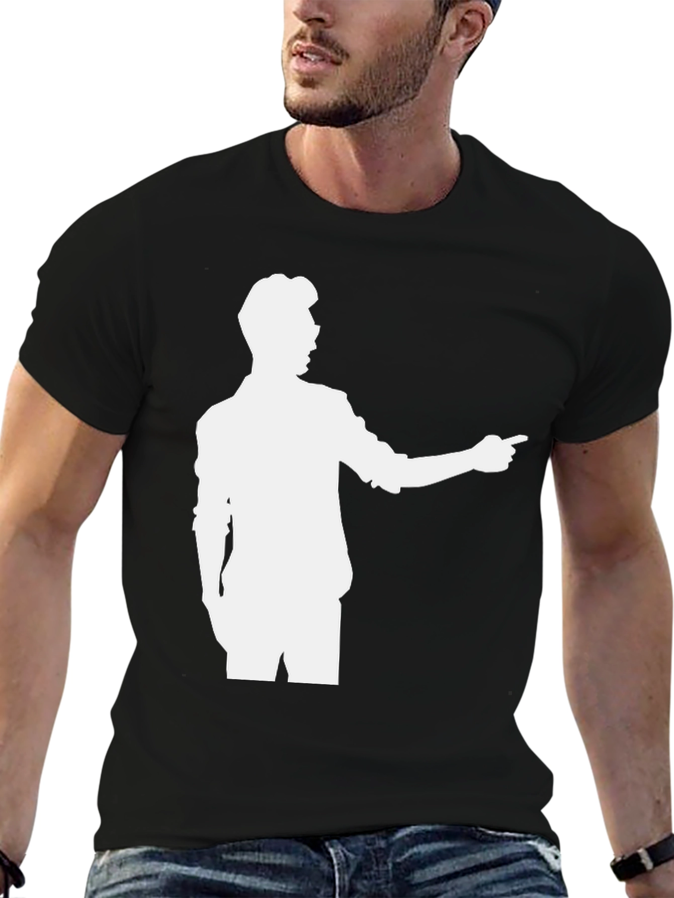 Black Retro Silhouette Graphic Tee - Classic Black view 6