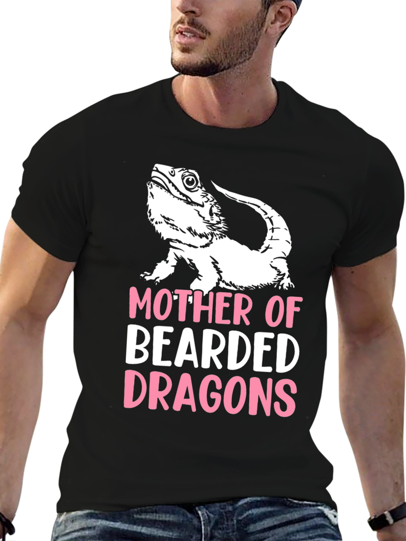Black Mother of Bearded Dragons T-Shirt view 6