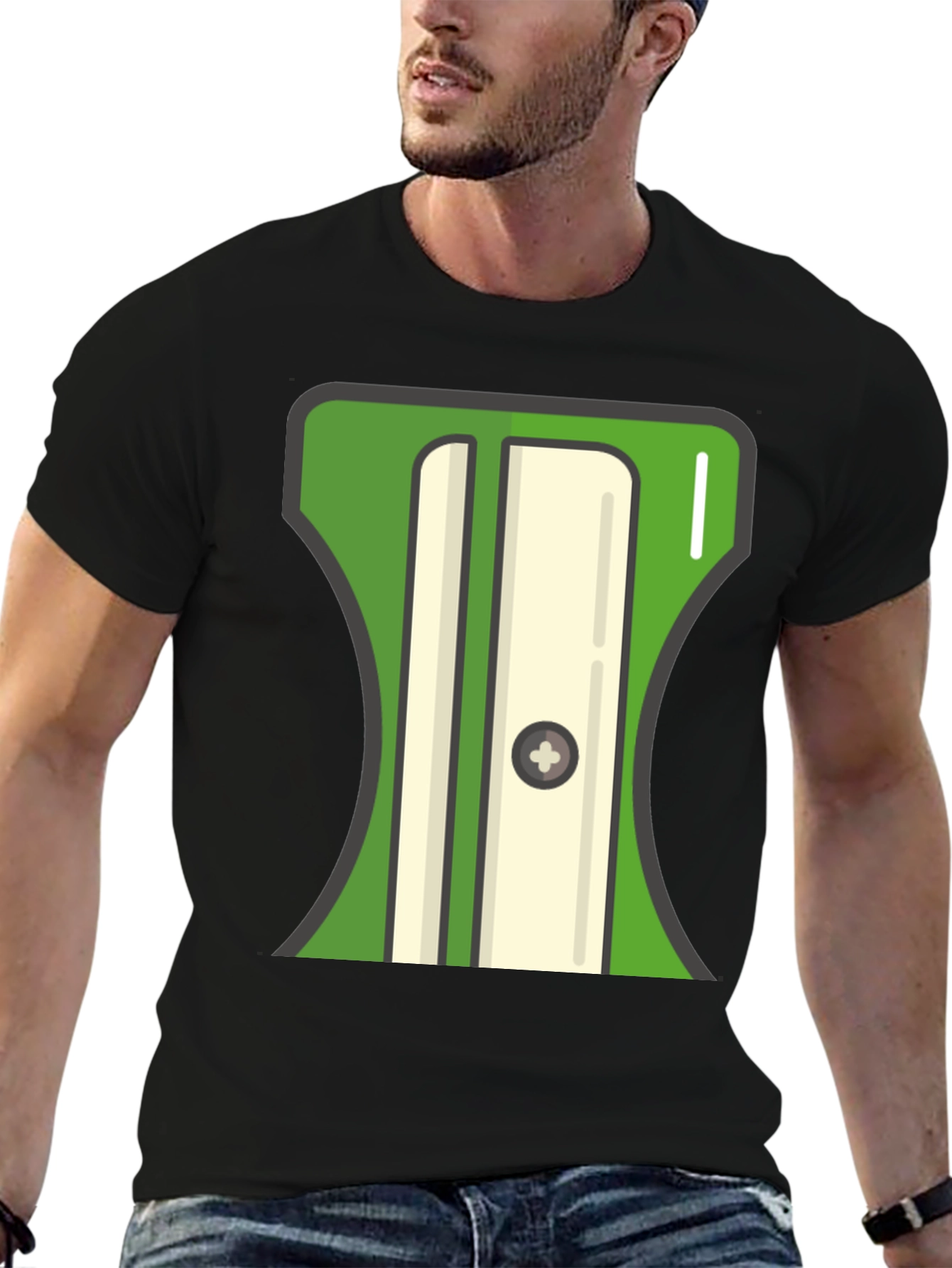Black Pencil Sharpener Graphic T-Shirt view 6