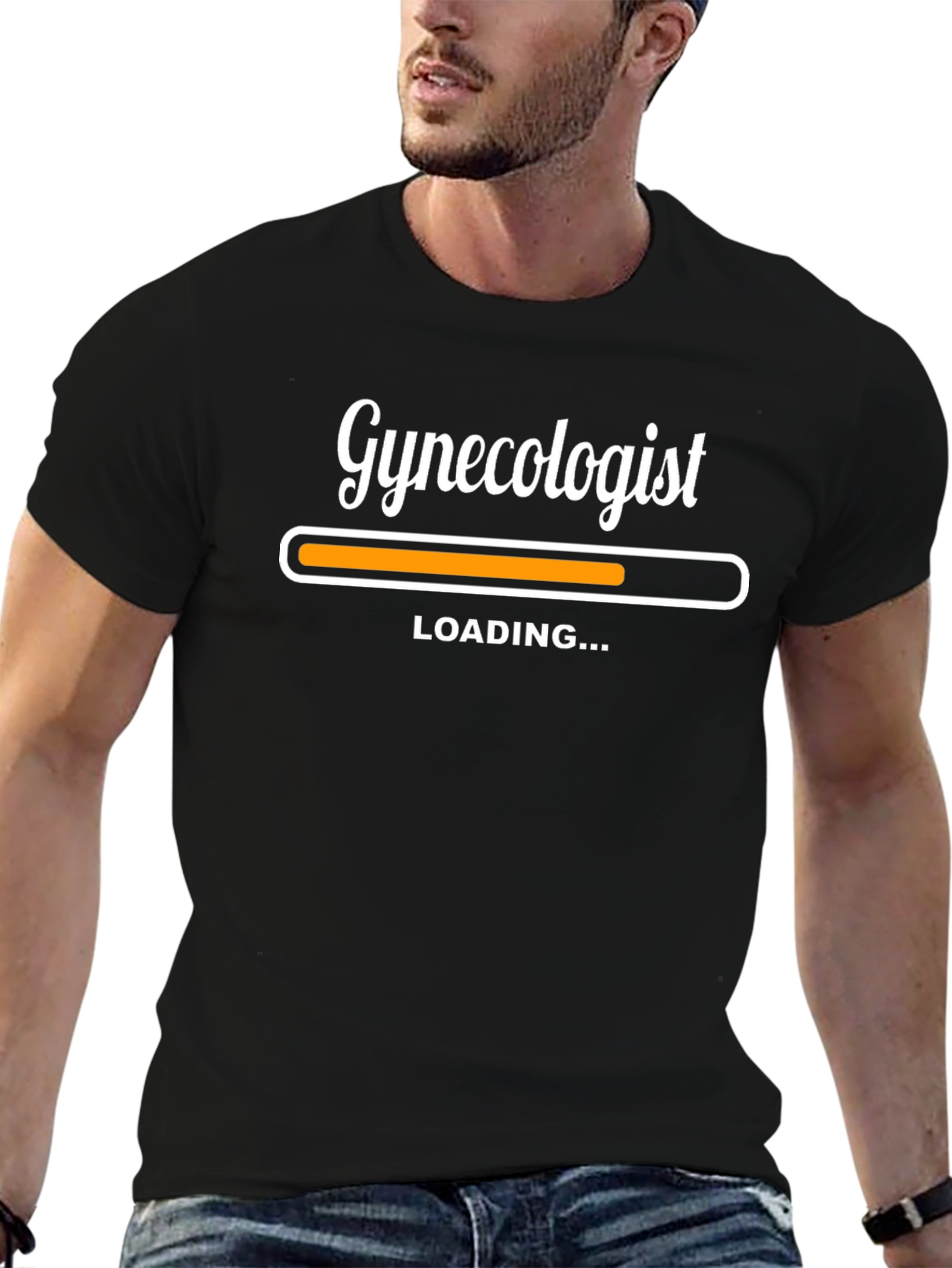 Black Gynecologist Loading Funny Graphic T-Shirt view 6