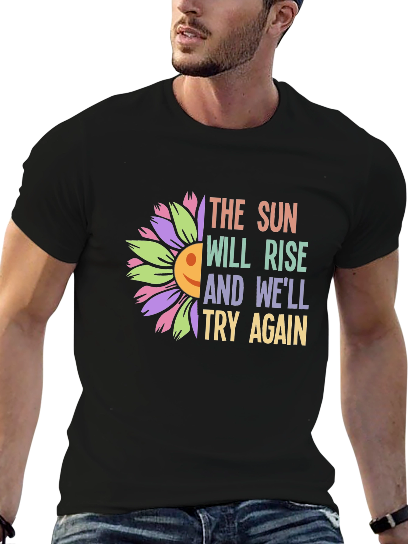 Black Rise Again Sunflower Graphic Tee view 6