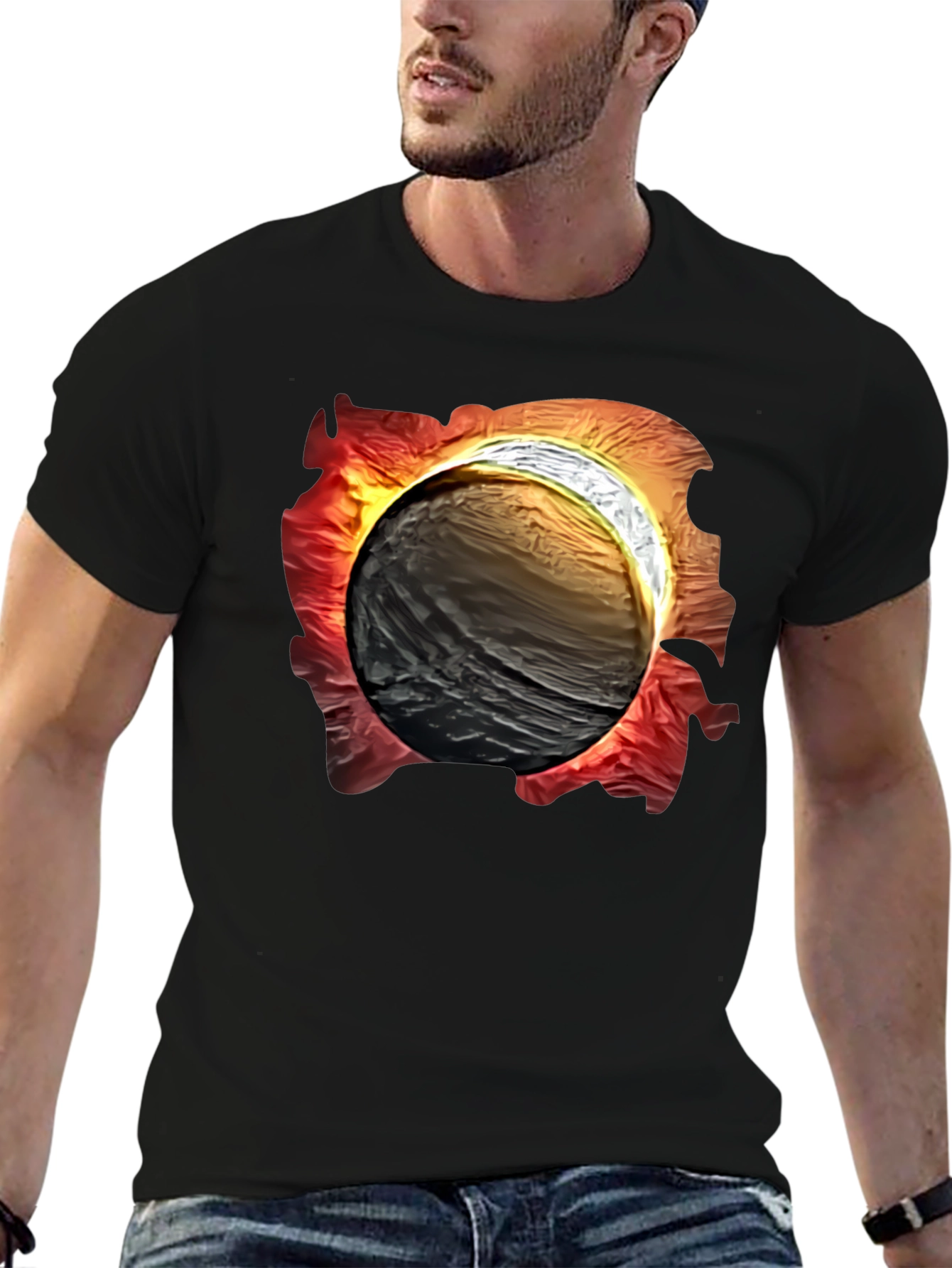 Black Eclipse Graphic Tee - Men's Black T-Shirt view 6