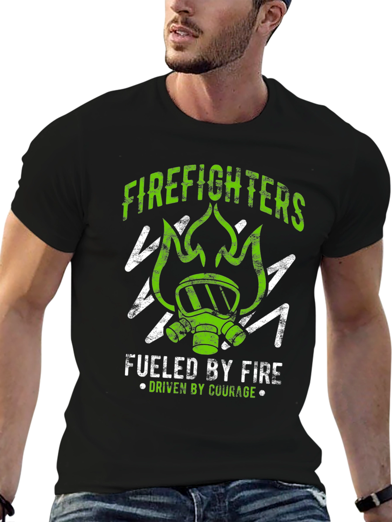 Black Firefighter Graphic Tee - Fueled By Fire Courage view 6