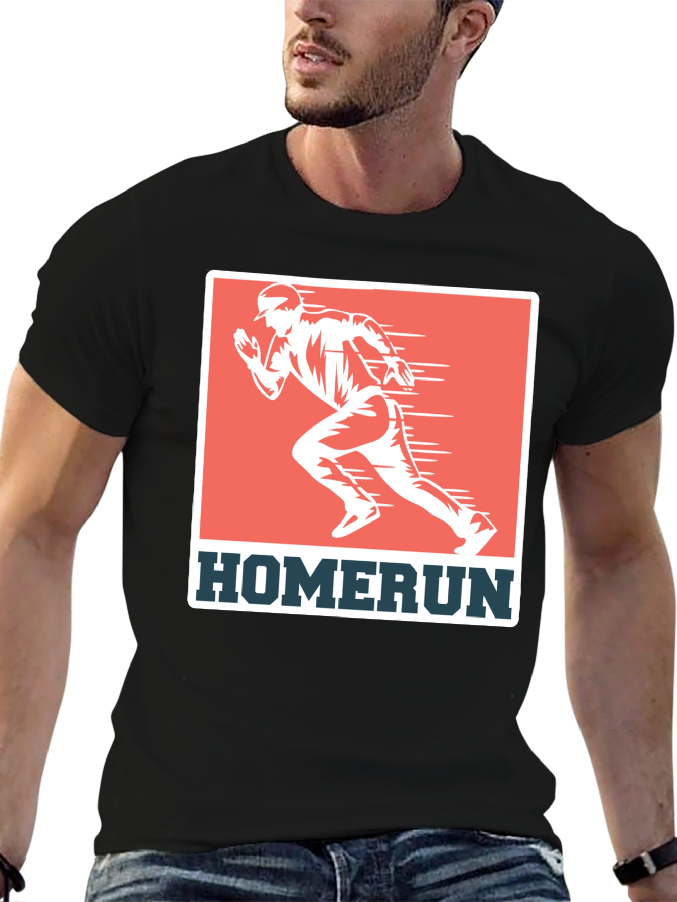Black Homerun Baseball Graphic Tee view 6